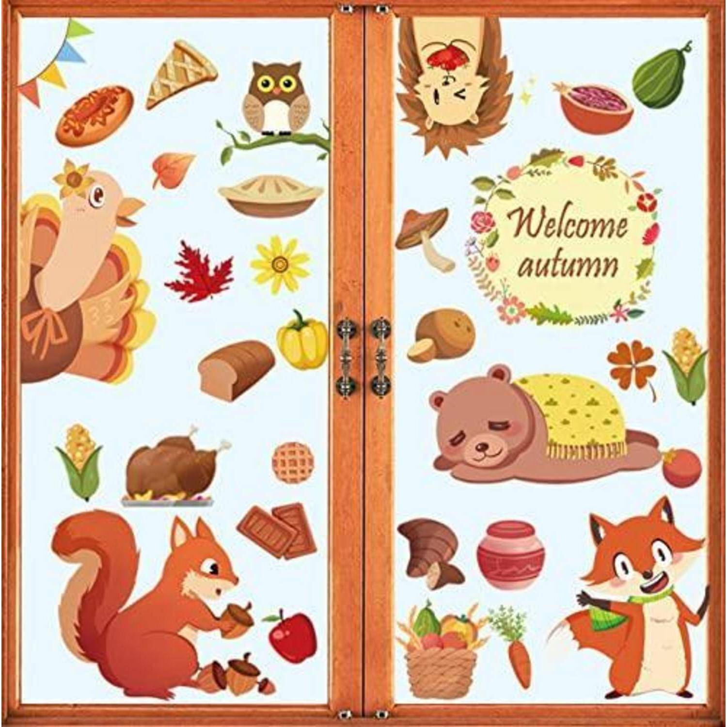 Fensterbilder Herbst 149 Stück selbstklebend, wiederverwendbar