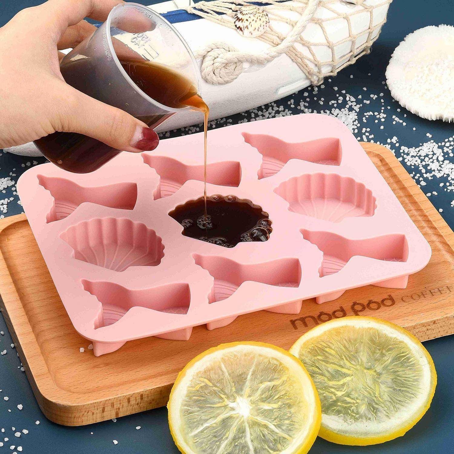 Silikonform Muschel Fischschwanz 2 Stück Ozean Thema
