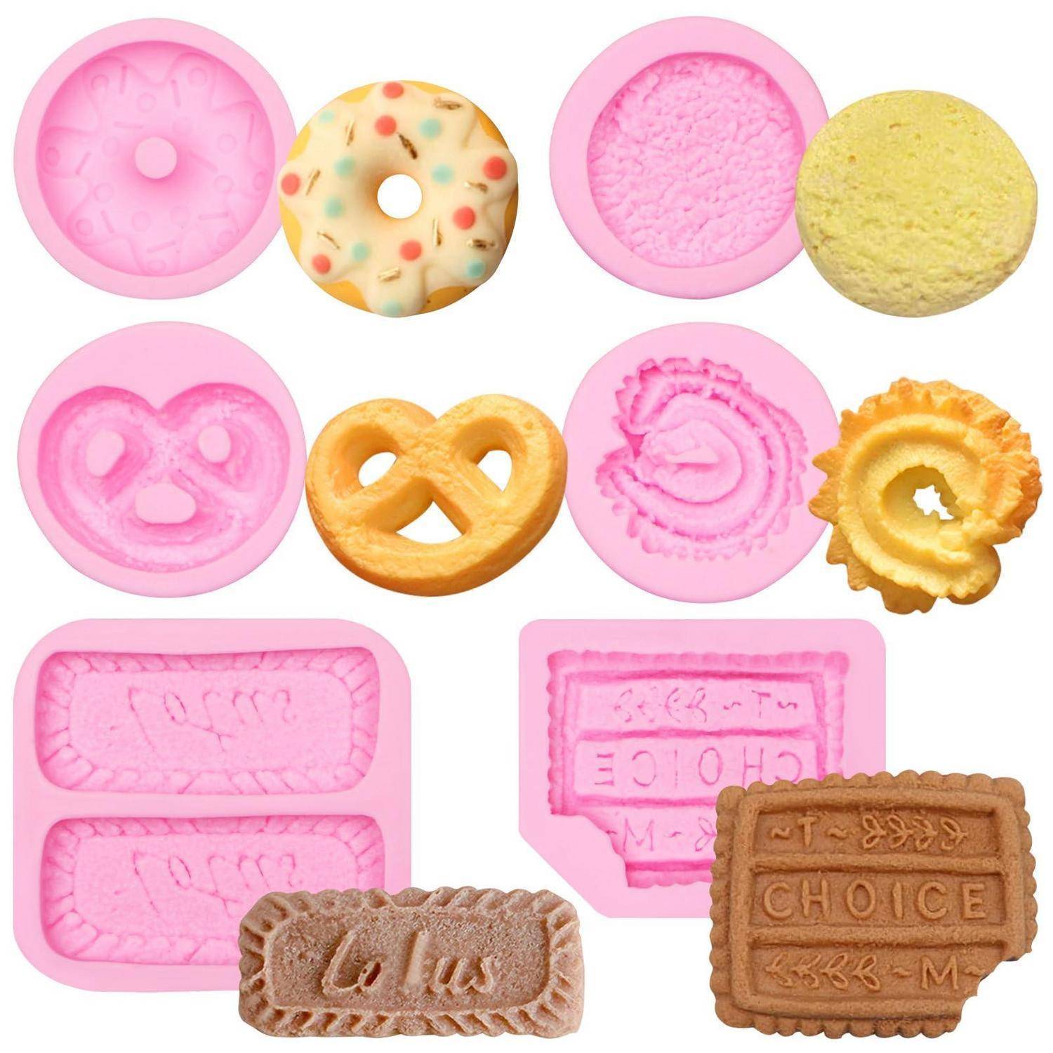 Silikonformen Set 7-teilig für Kekse, Donuts, Schokolade