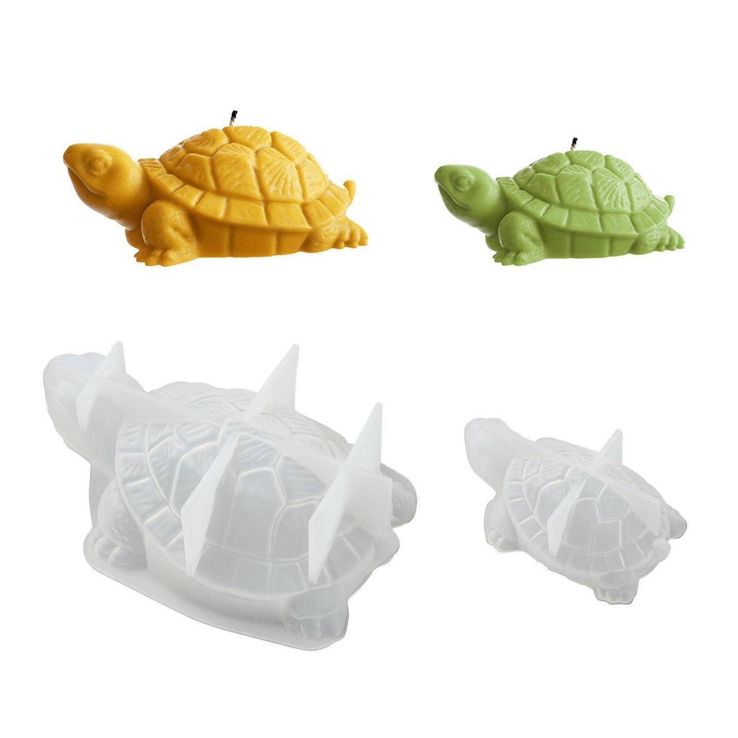 2 Stück 3D Schildkröte Silikonform für Harz Kerzen Ornamente