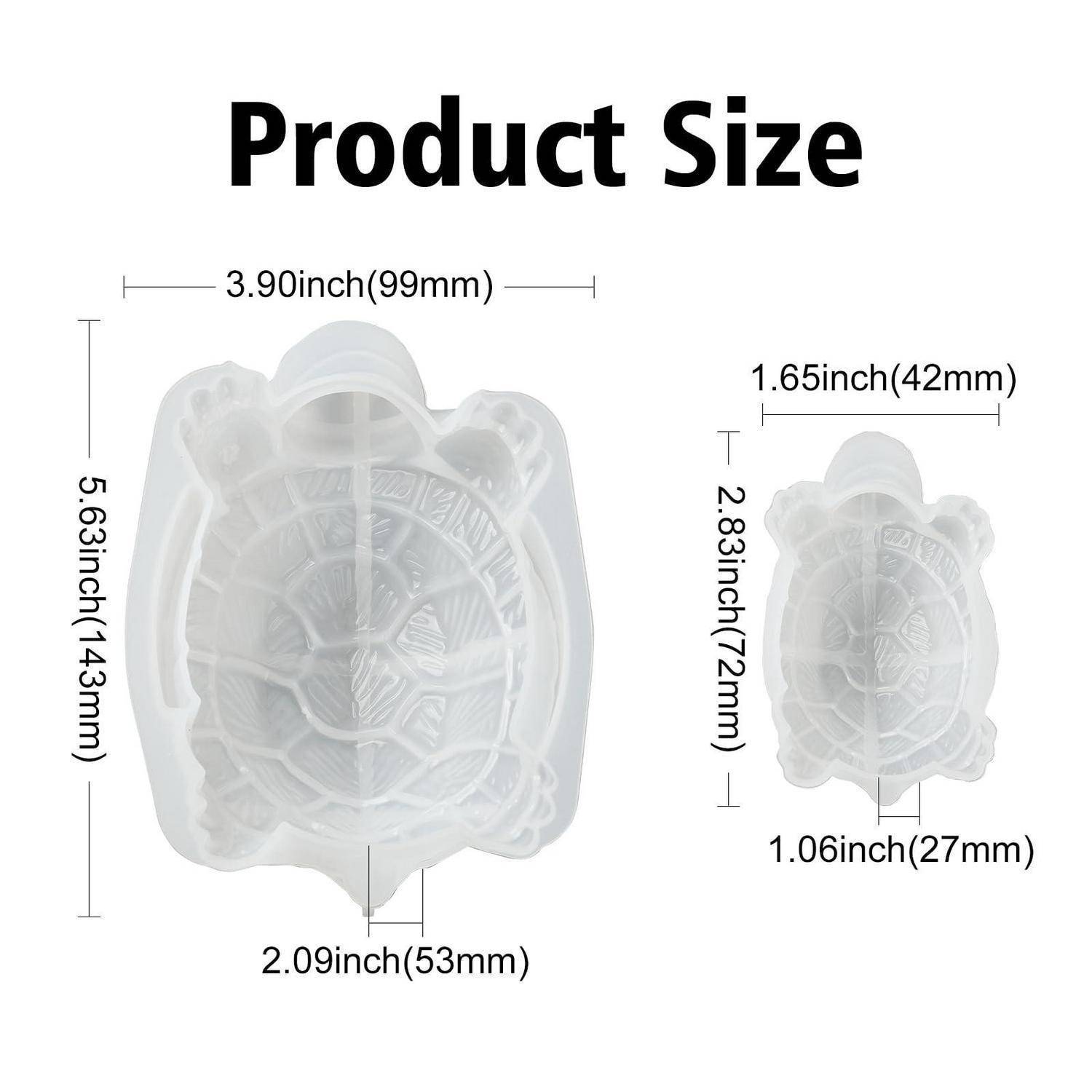 2 Stück 3D Schildkröte Silikonform für Harz Kerzen Ornamente