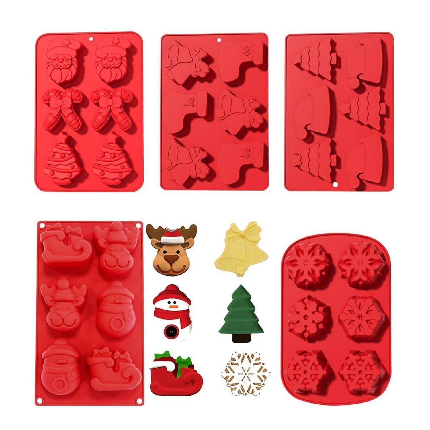 Silikon-Schokoladenformen Set 5-teilig Weihnachten