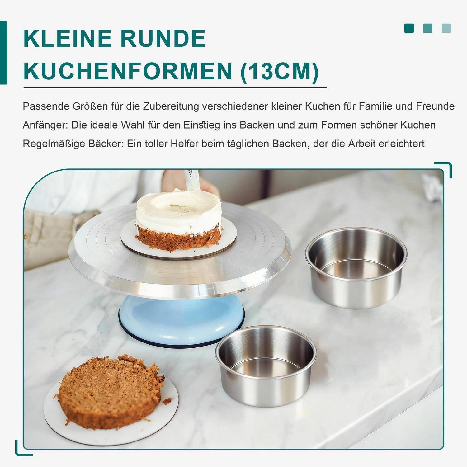 Backform Set Edelstahl 13cm Rund 2 Stück