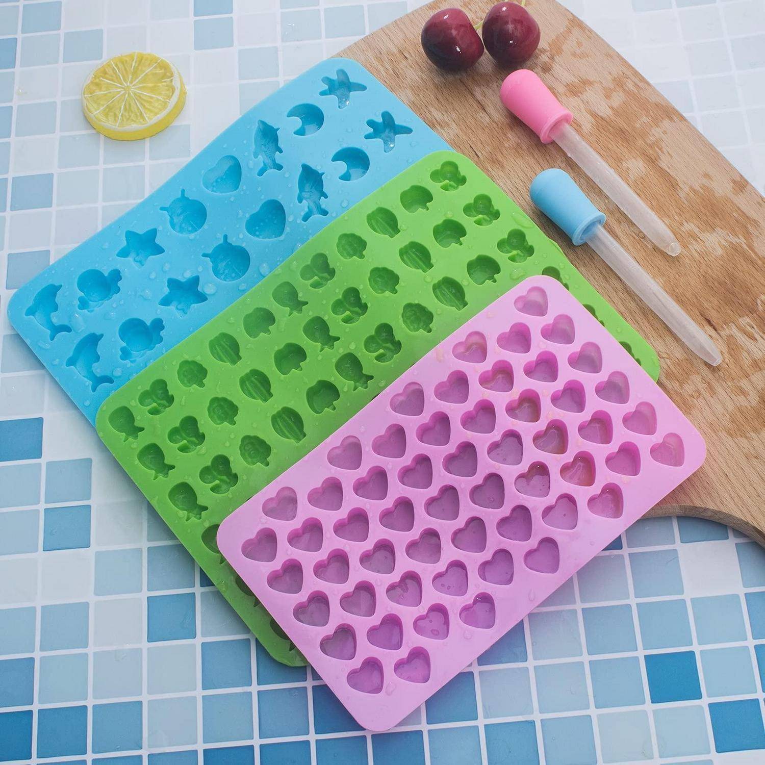 3er-Pack Mini-Silikonformen mit Tropfer für Süßigkeiten, Schokolade