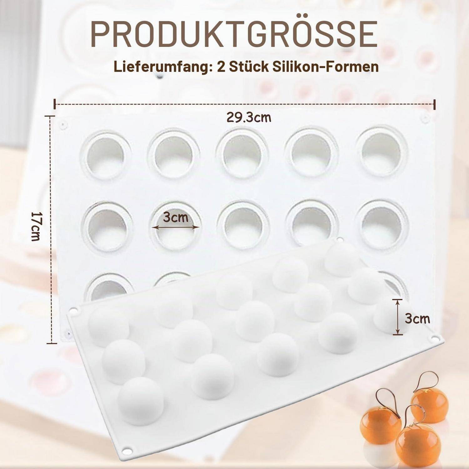 2x Silikonform Kugeln für Pralinen &amp; Süßigkeiten, lebensmittelecht