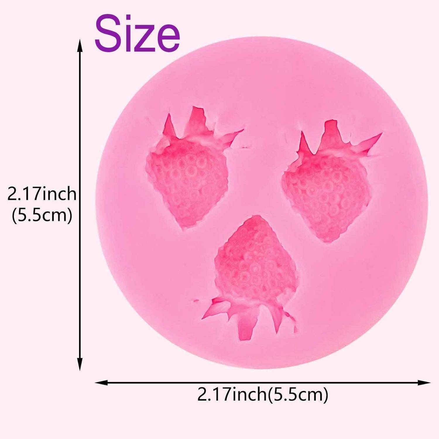 Rosa runde Silikonform mit der Bezeichnung „Size