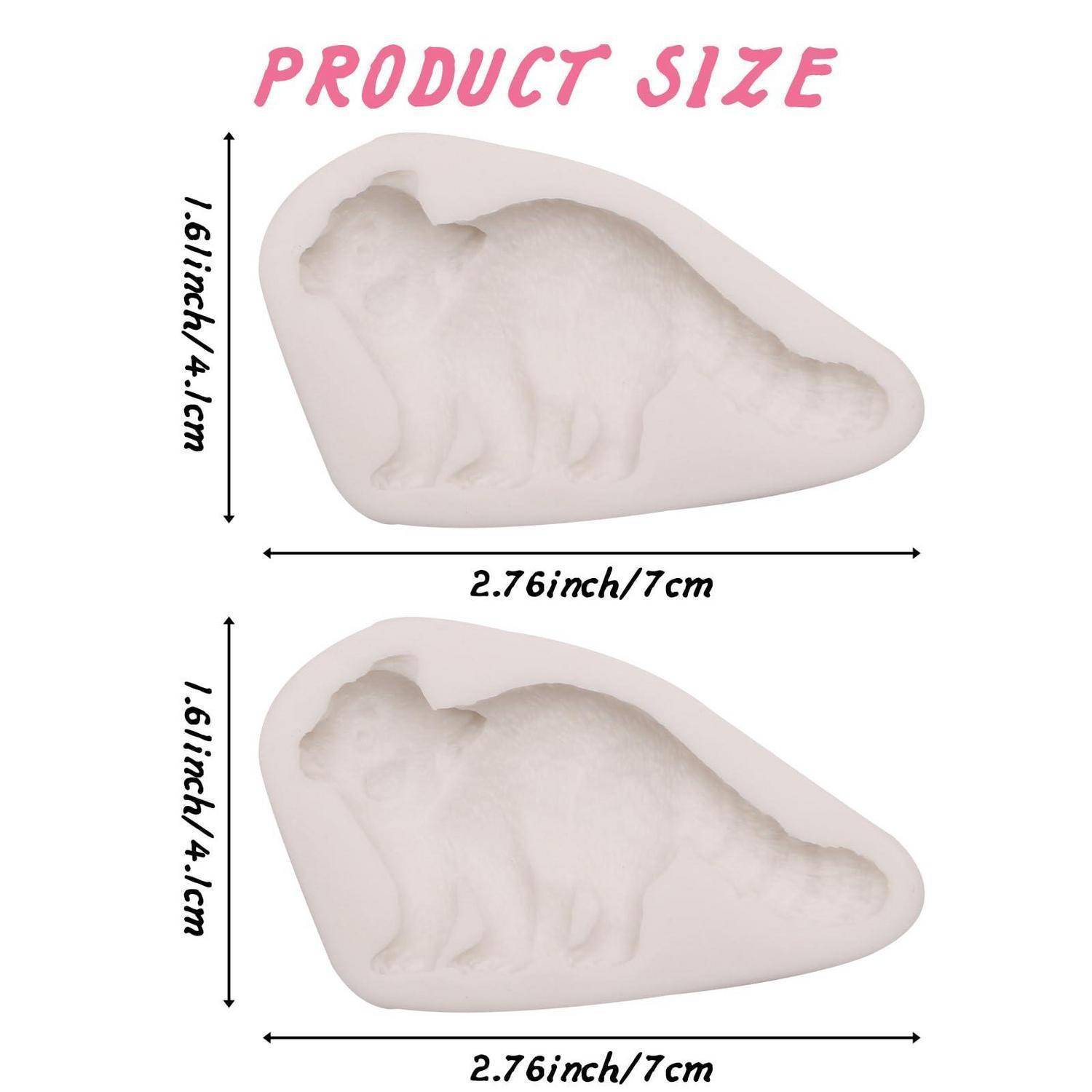 Produktgrößendiagramm mit einem weißen katzenförmigen Artikel, 1,6 Zoll mal 2,76 Zoll, zweimal wiederholt.