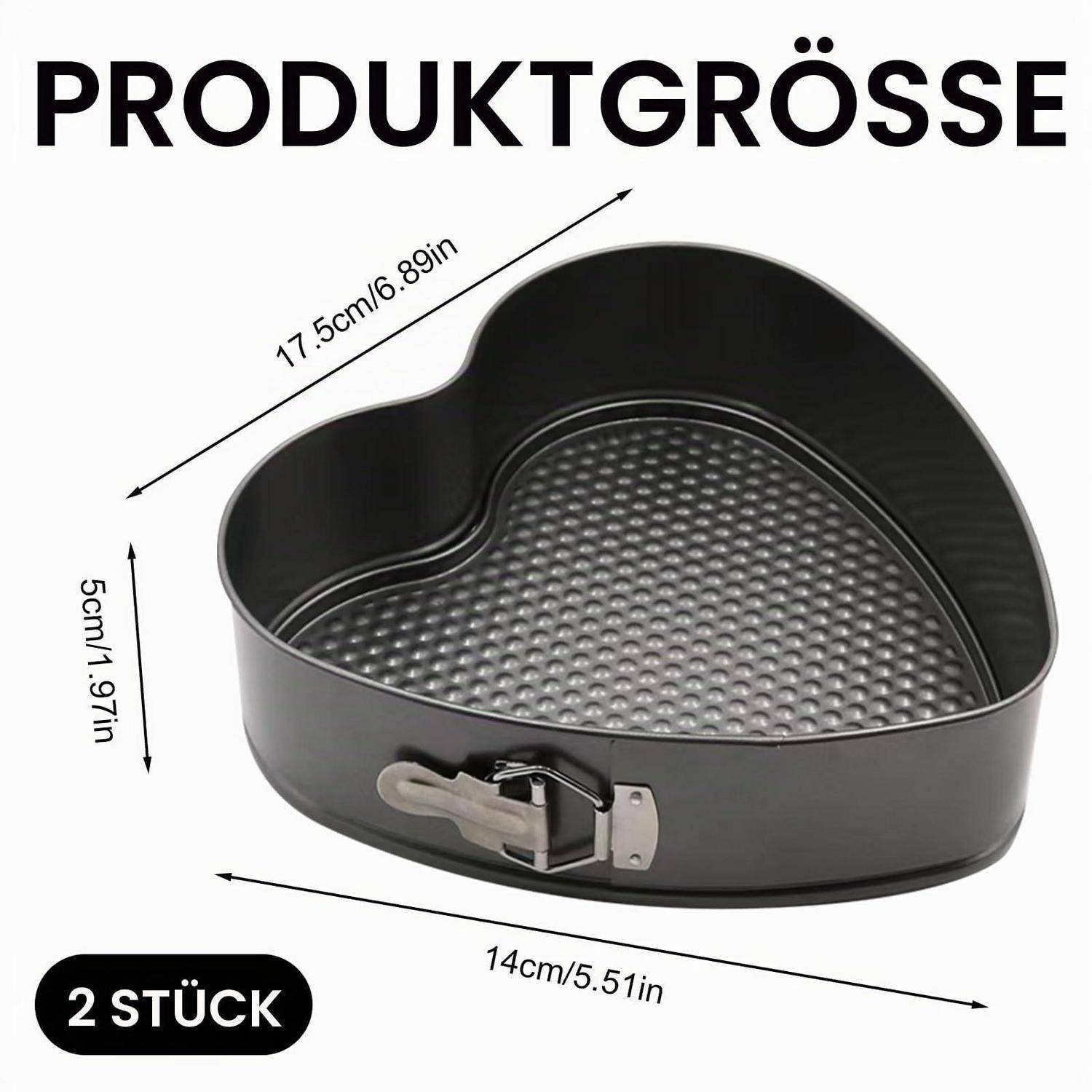 Springform Herz 17,5cm 2er Set Antihaft Dunkelgrau