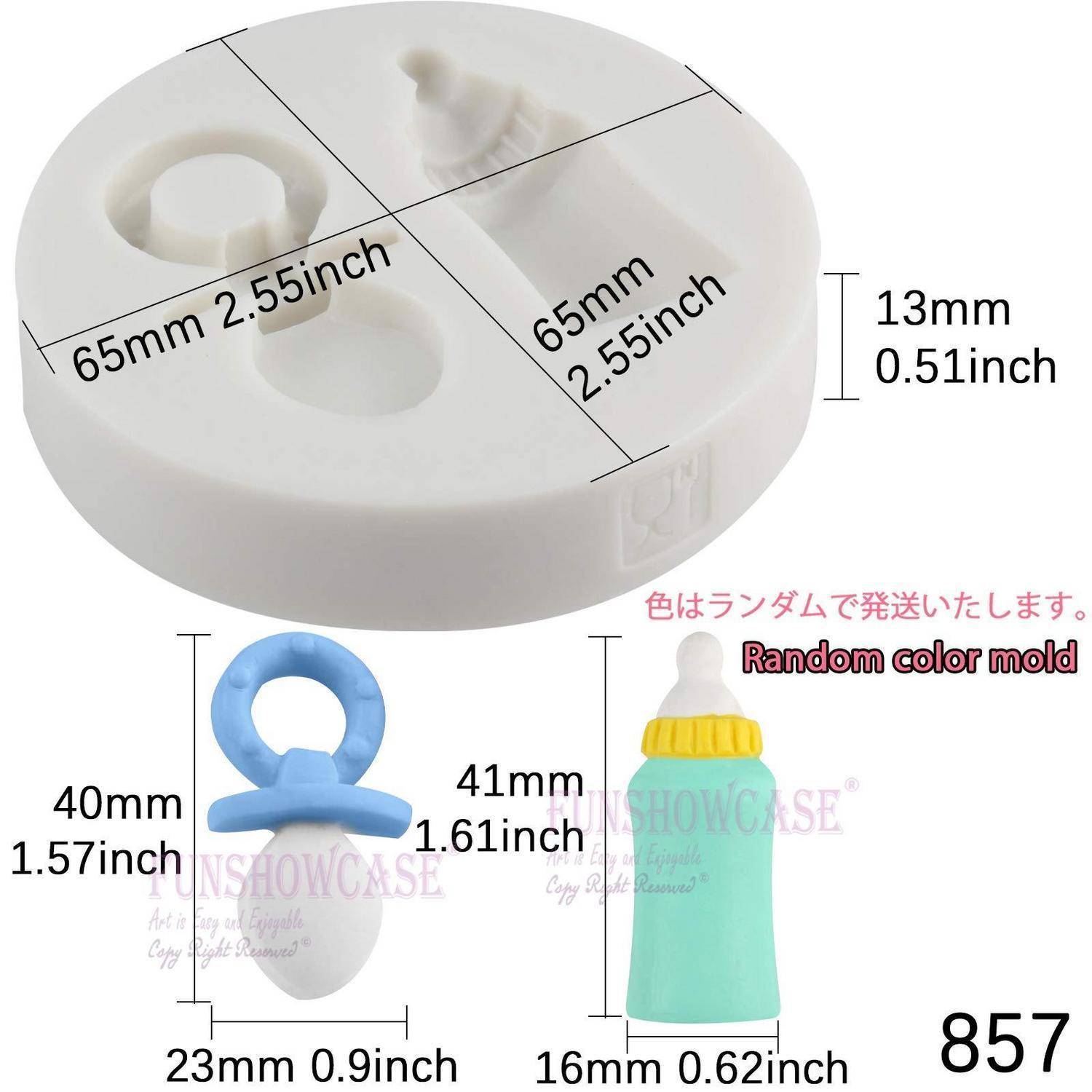 Silikonform Babyfläschchen Schnuller für Fondant Schokolade Kuchen Deko
