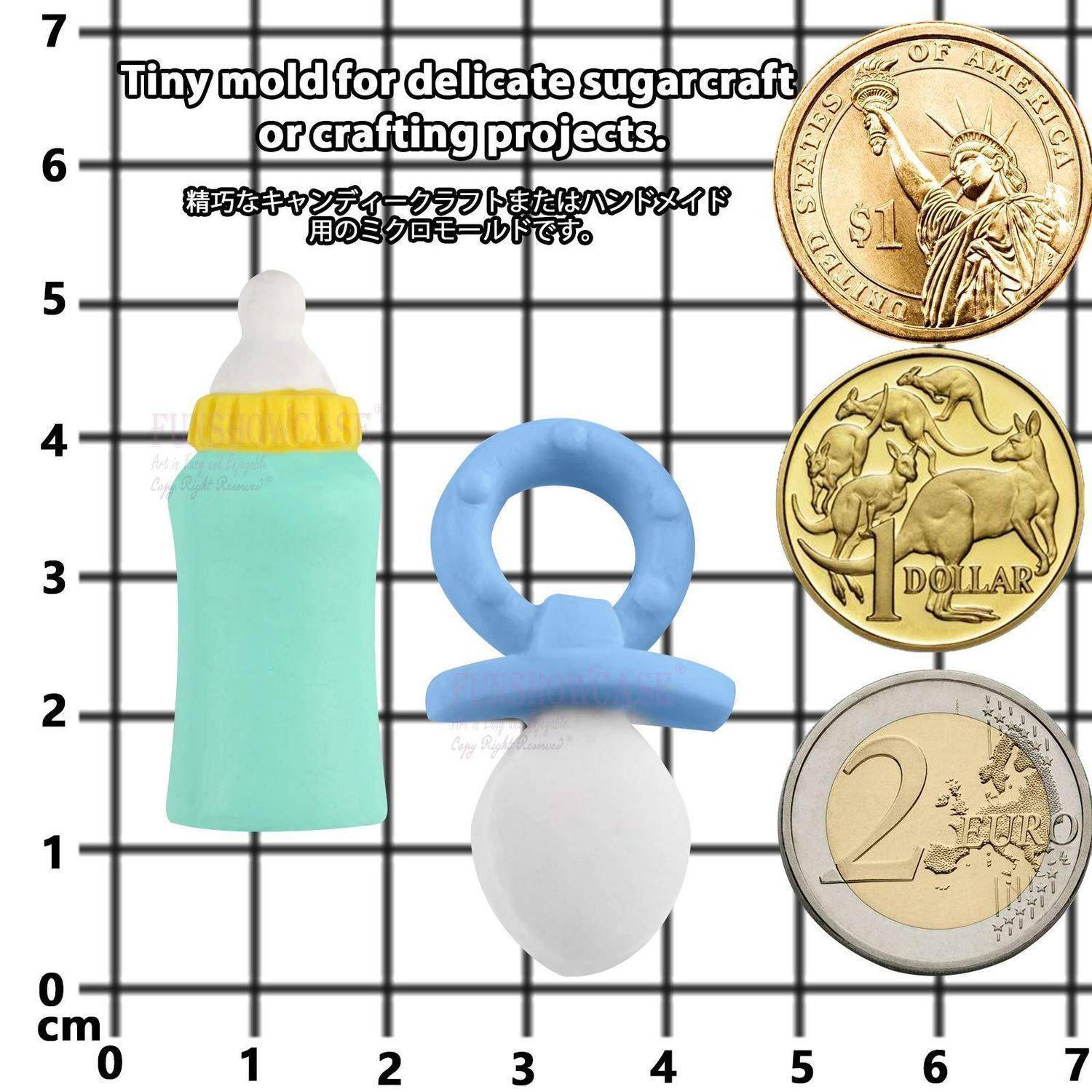 Silikonform Babyfläschchen Schnuller für Fondant Schokolade Kuchen Deko