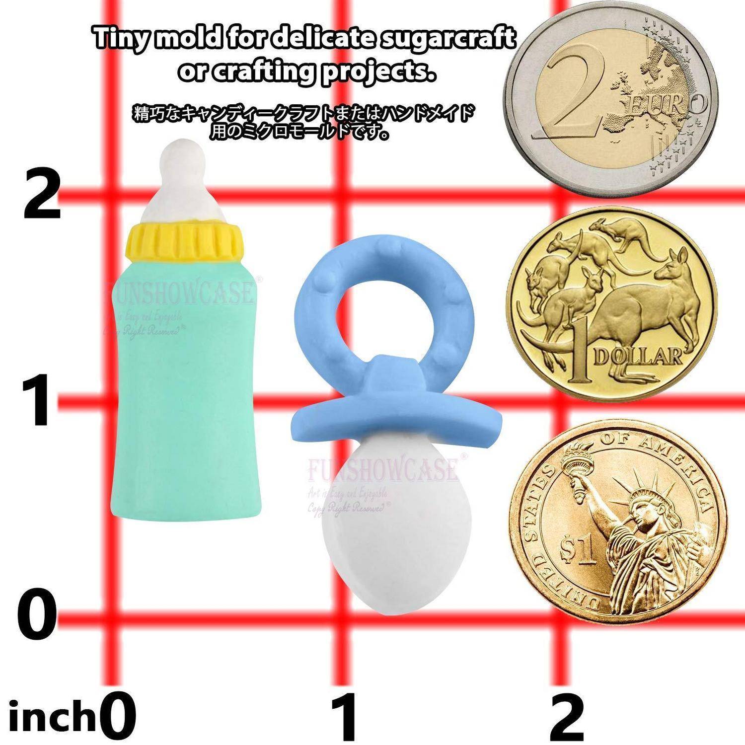 Silikonform Babyfläschchen Schnuller für Fondant Schokolade Kuchen Deko