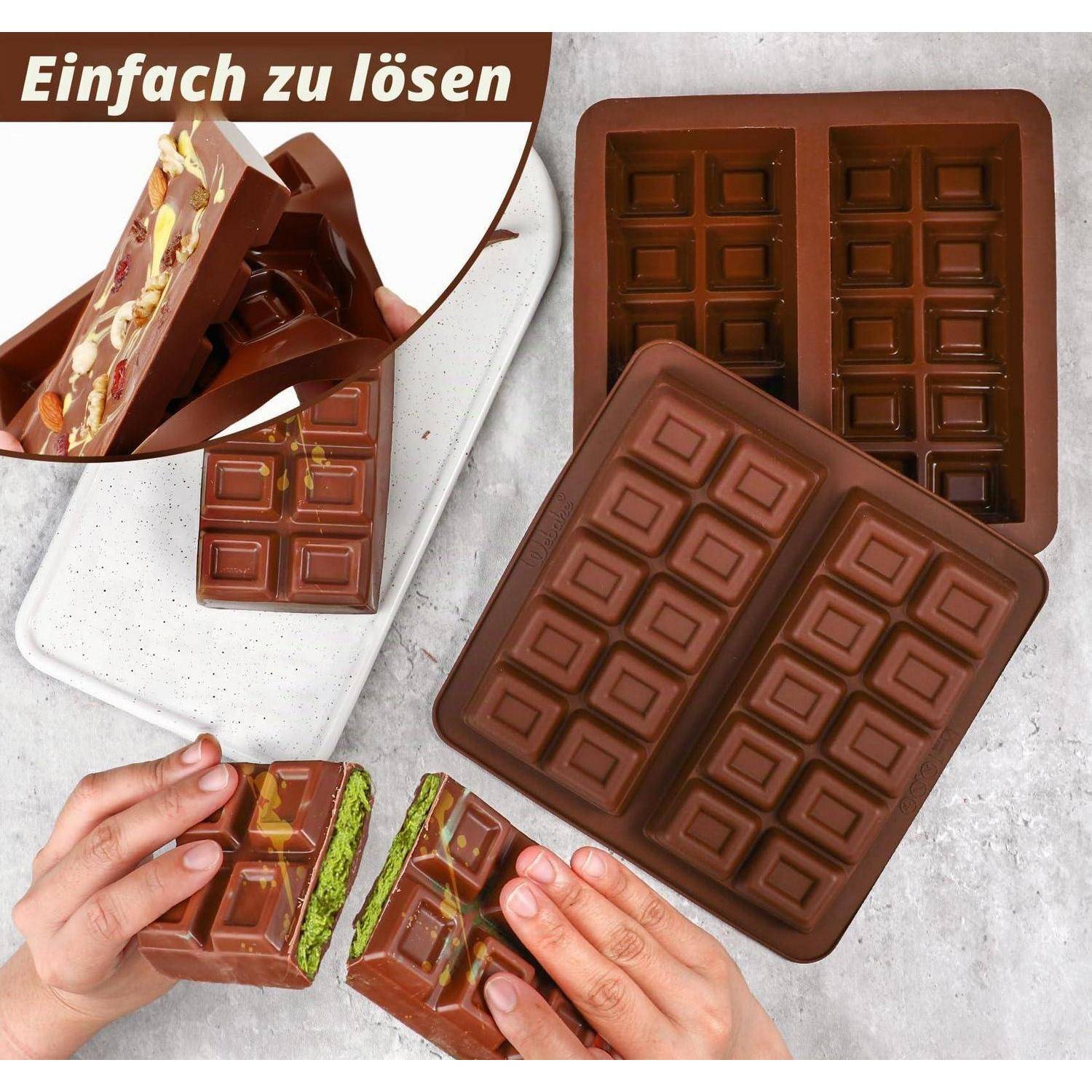 Schokoladenform Silikon 2 Stück Tief, Antihaft, Hitzebeständig