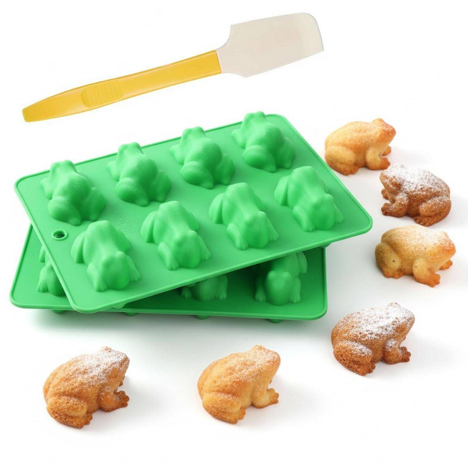 2er-Set Silikonform Frosch für Süßigkeiten, Eis, Schokolade