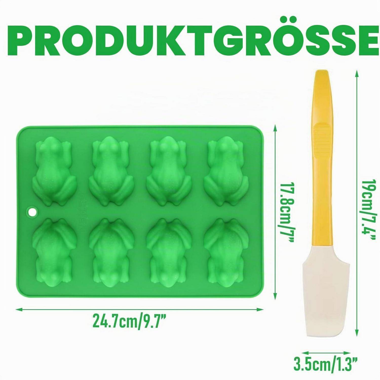 2er-Set Silikonform Frosch für Süßigkeiten, Eis, Schokolade