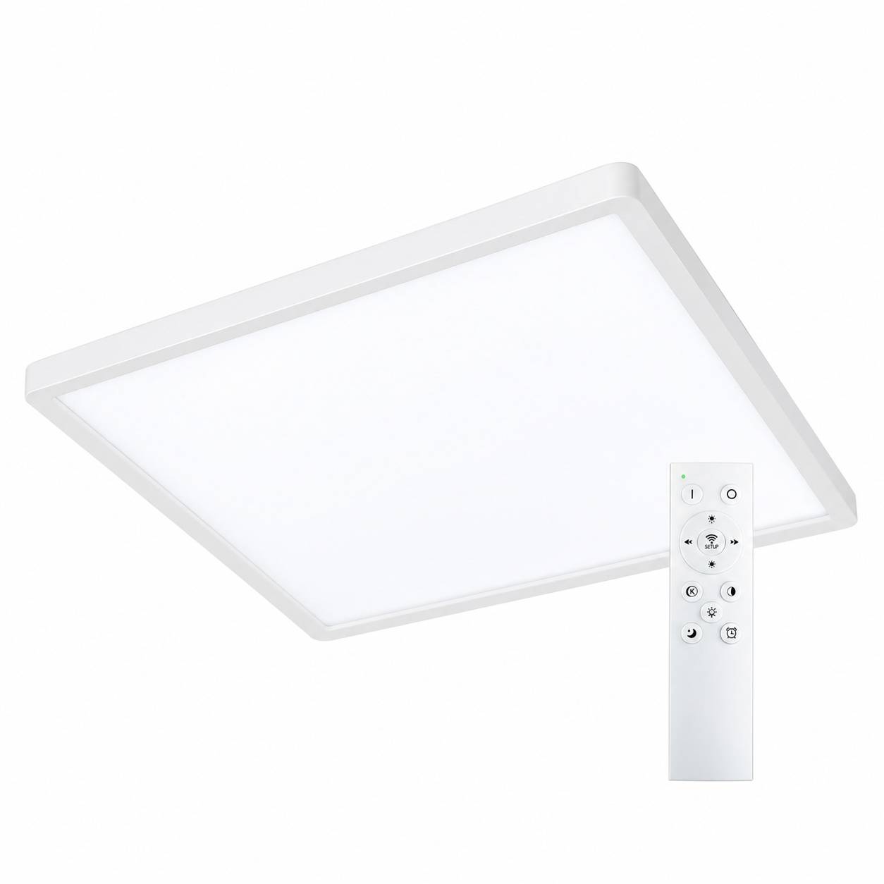 LED Universum LED Panel Deckenleuchte quadratisch weiß 50x50cm 40W CCT 3000-6000K 4400lm dimmbar UGR≤22 CRI>93 IP20 mit Fernbedienung