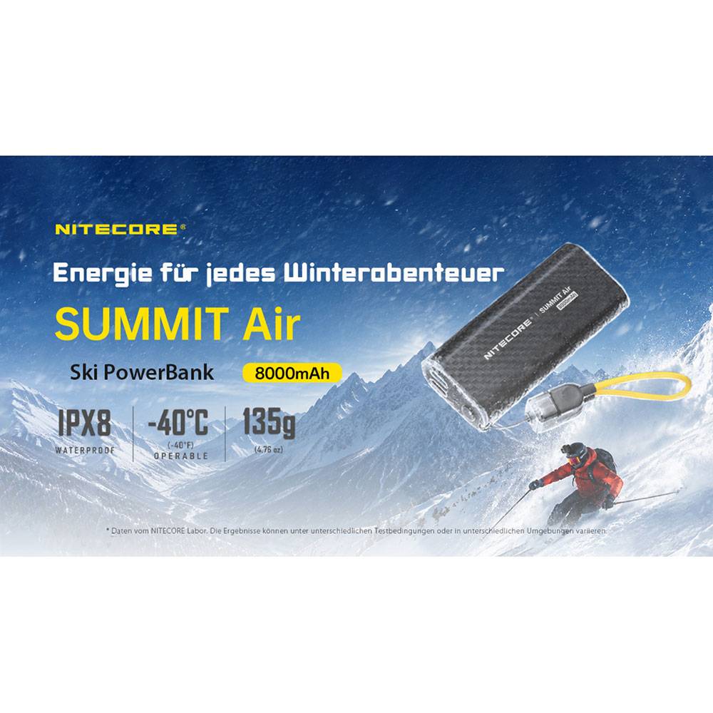 Nitecore SUMMIT Air Powerbank 8.000mAh - Schwarz