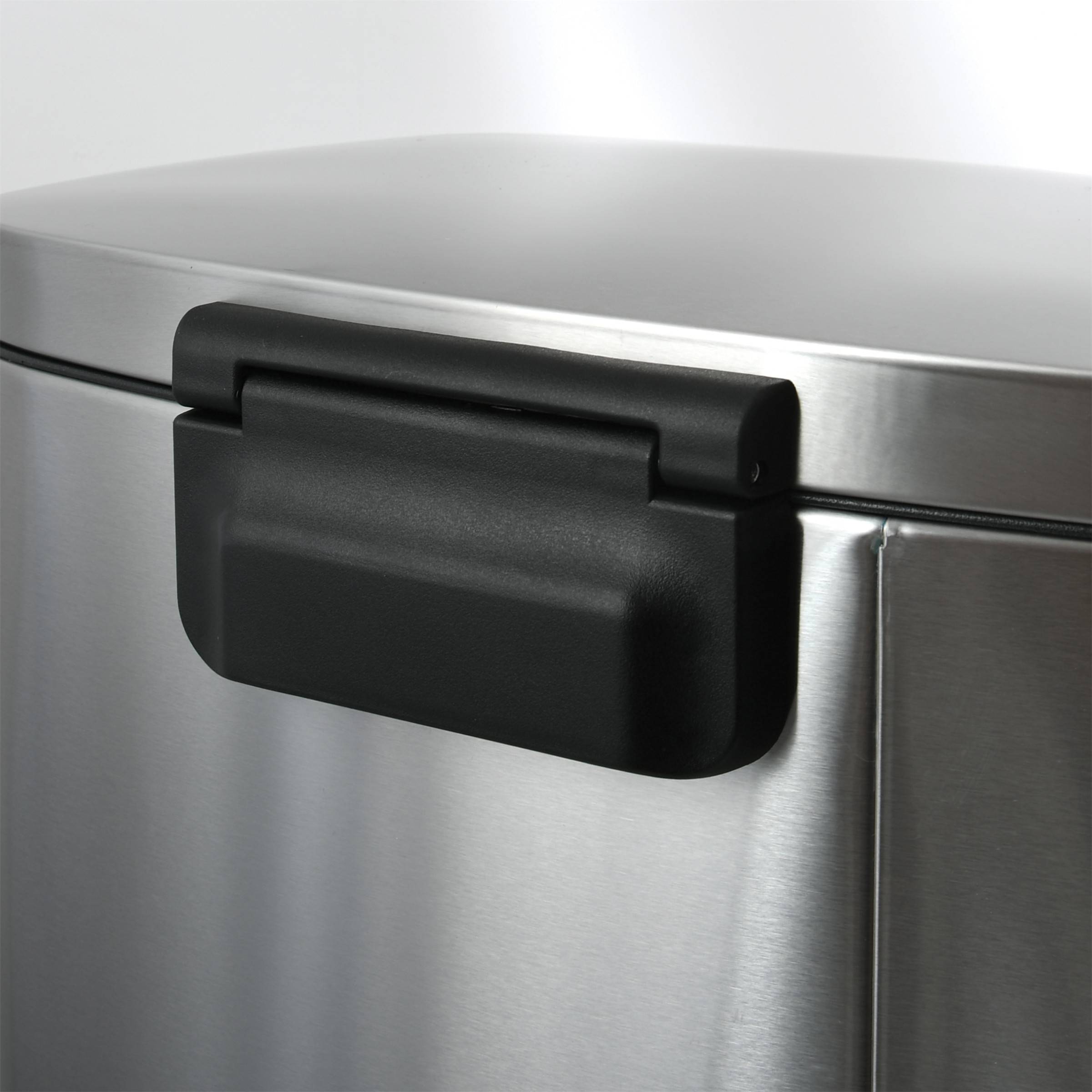Spirella Abfalleimer 30 Liter Edelstahl mit Absenkautomatik und Inneneimer "Akira" Küche Mülleimer Softclose Abfalleimer silber matt