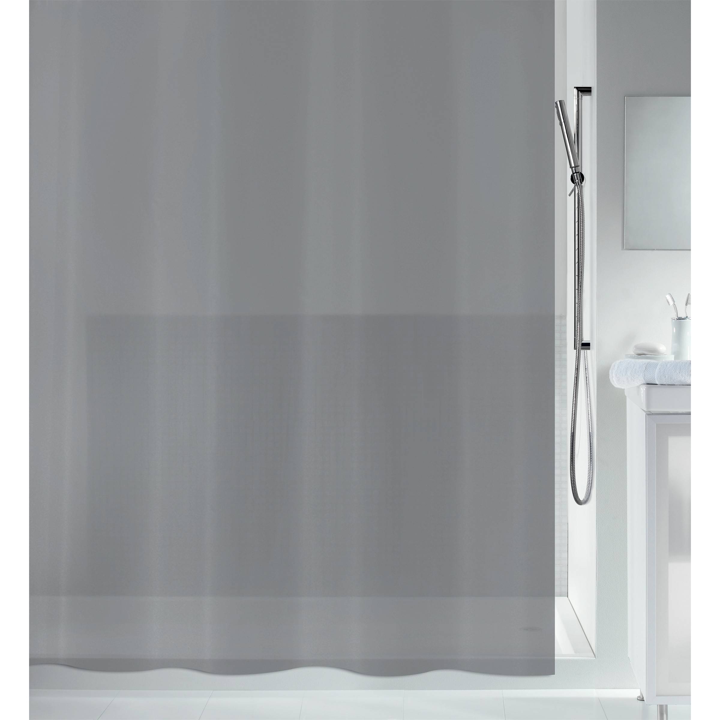 spirella Duschvorhang Peva Anti Schimmel 100% wasserdicht 180x200 cm "Bio Grau"