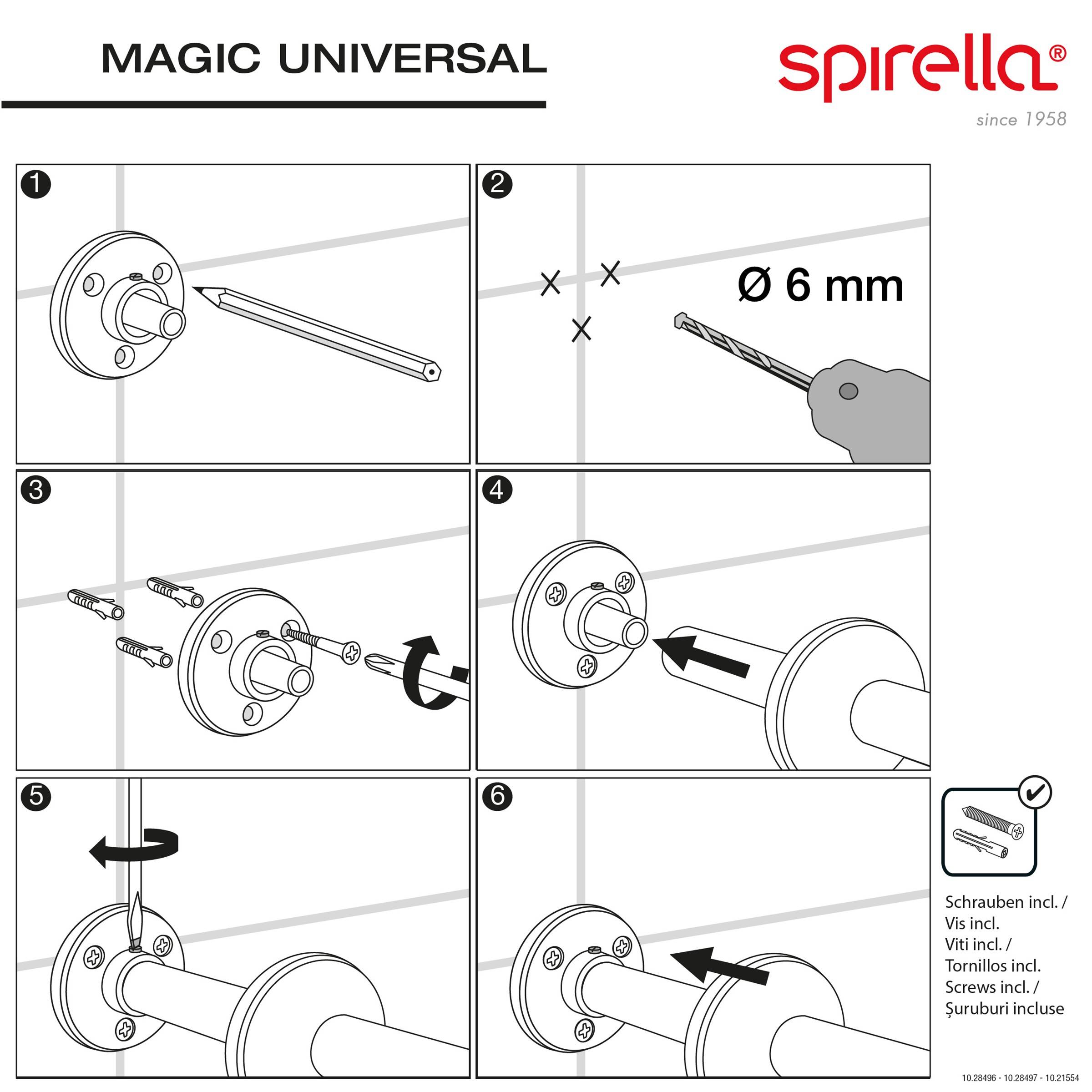 spirella Duschvorhangstange Winkel Magic - 3 Einstellmöglichkeiten: 90x90cm oder 170x75cm oder 90x80x90cm - Durchmesser: ca. 21 mm