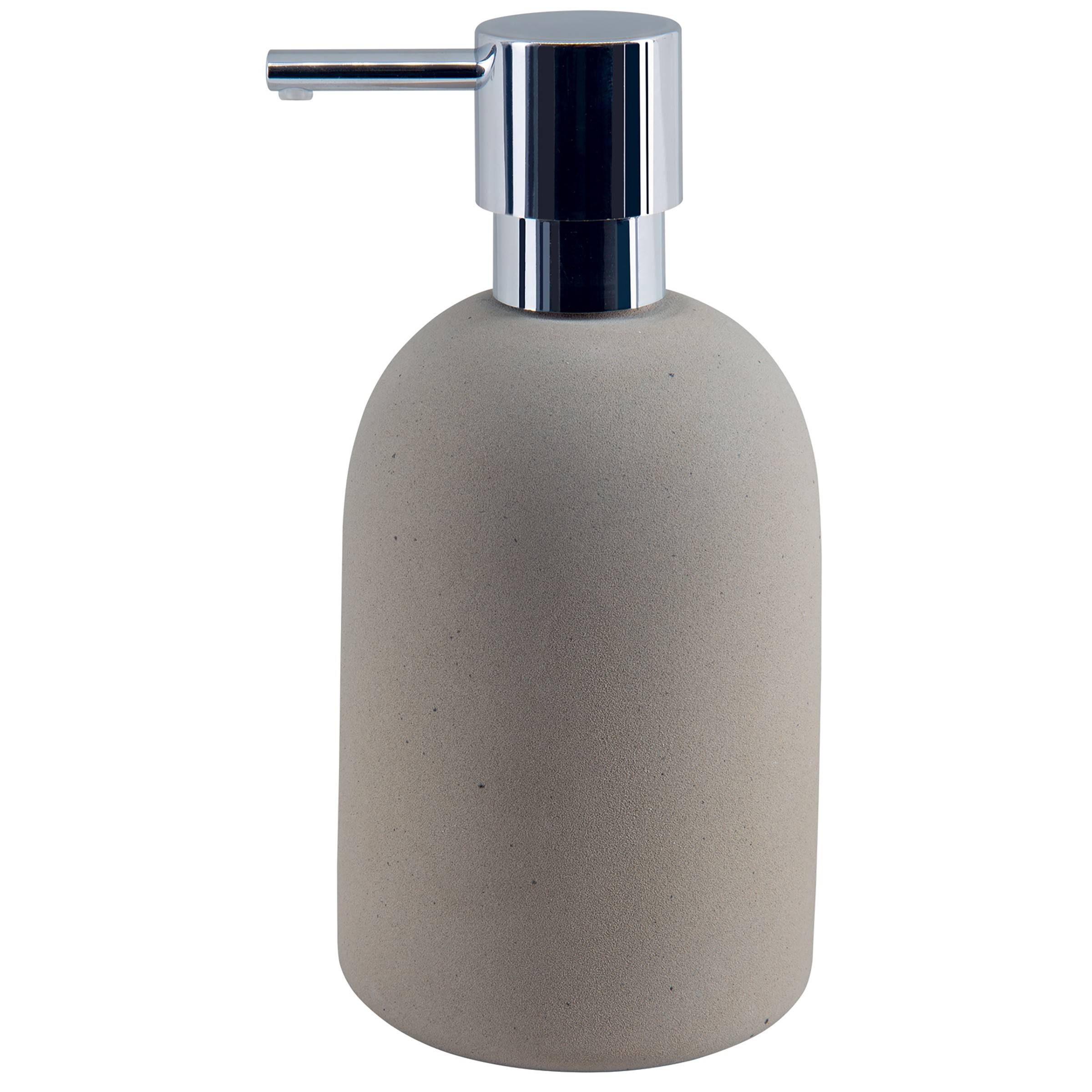 Spirella Seifenspender Gemma mit Edelstahlpumpe Flüssigseifen-Spender Porzellan 500ml Langliebig und Robust Beige