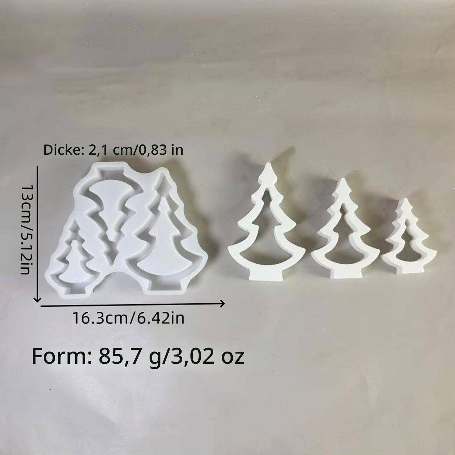 Silikonformen Gießformen Weihnachten 3 Stück Tannenbaum Gips Kerzen Epoxidharz