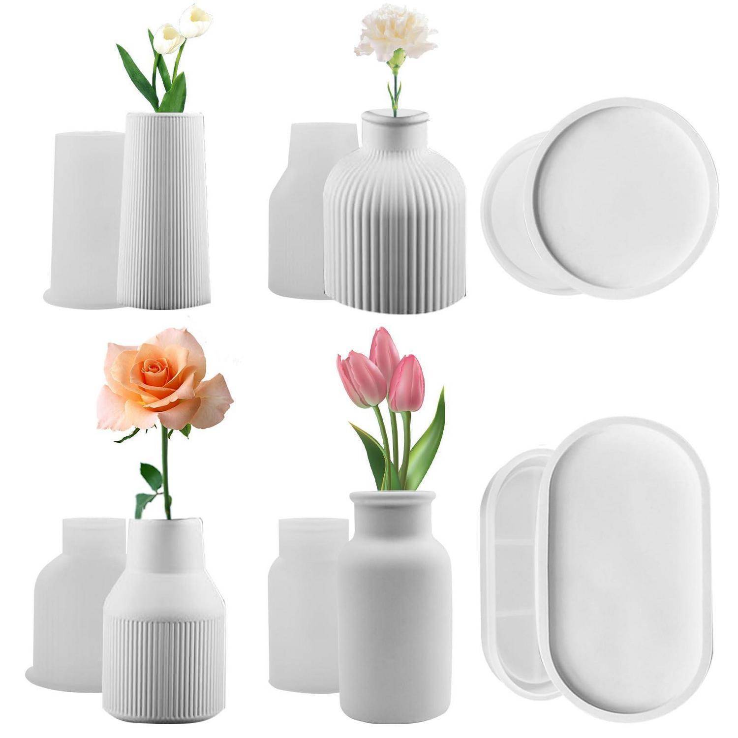6tlg Silikonform Set für Harzvasen und Blumentöpfe