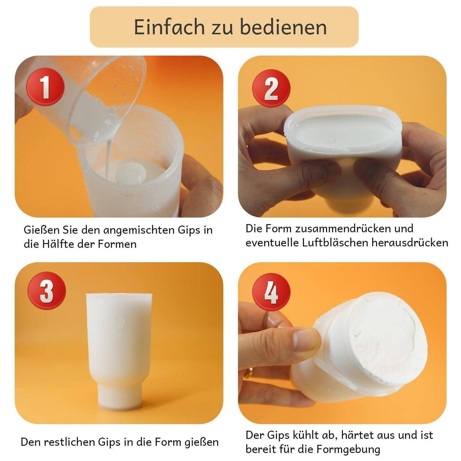 6tlg Silikonform Set für Harzvasen und Blumentöpfe