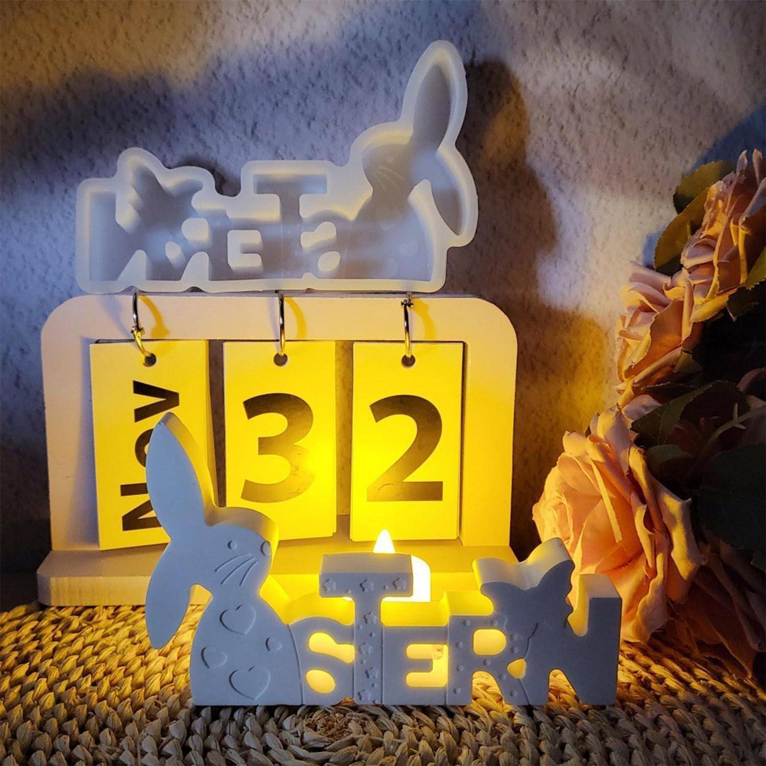 Silikon Gießform Ostern Hase 3D für Gips, Epoxidharz & Seife