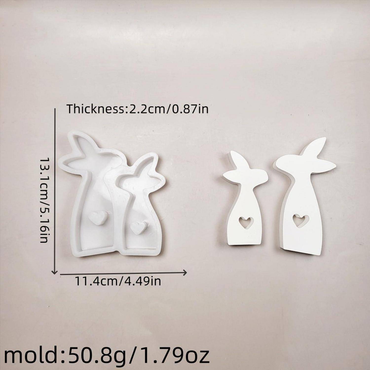 Silikonform Hase 2 Stück Gießform Osterhase Kerzenherstellung