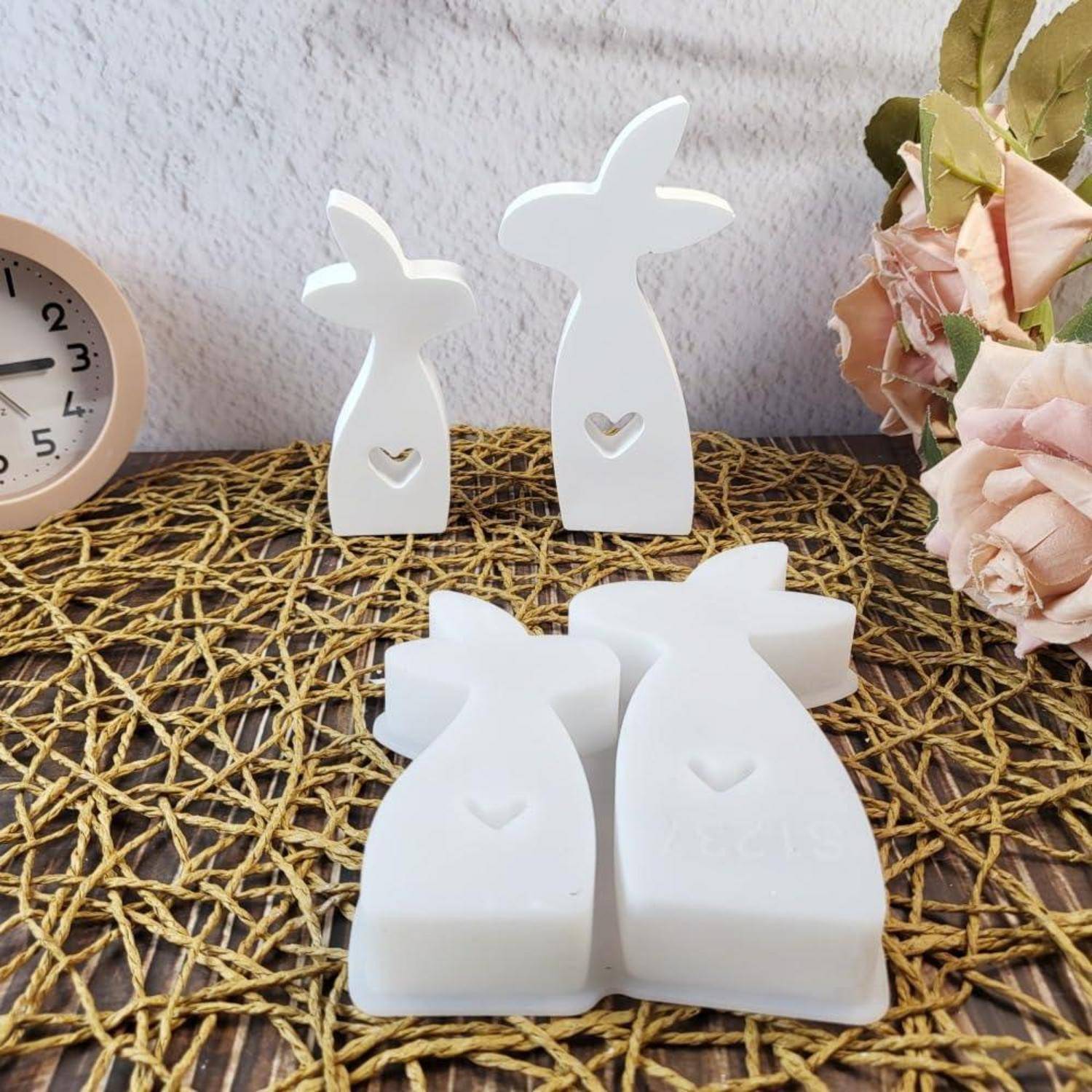 Silikonform Hase 2 Stück Gießform Osterhase Kerzenherstellung