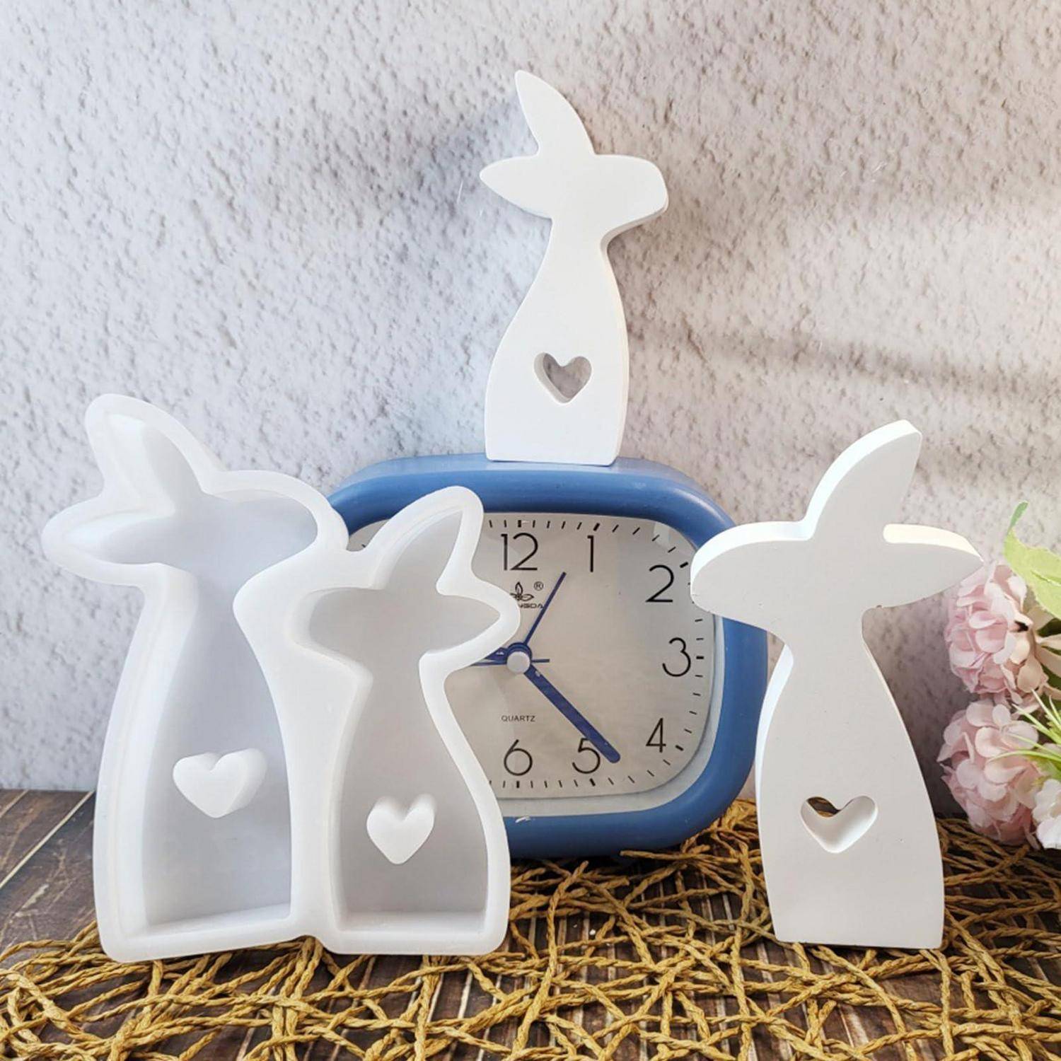 Silikonform Hase 2 Stück Gießform Osterhase Kerzenherstellung