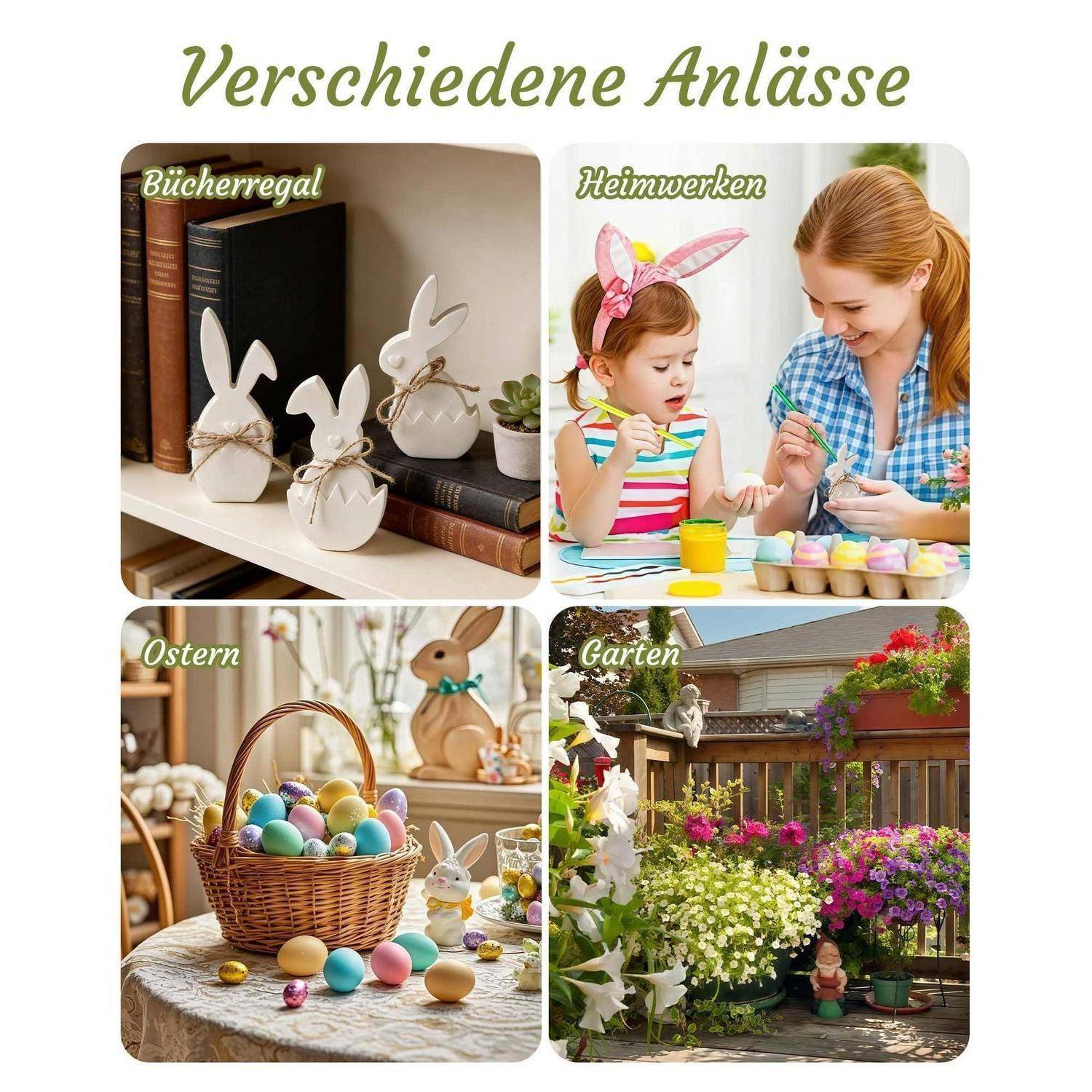 3 Stück Silikonform Ostern Hase Gießform für Gips Wachs Epoxidharz