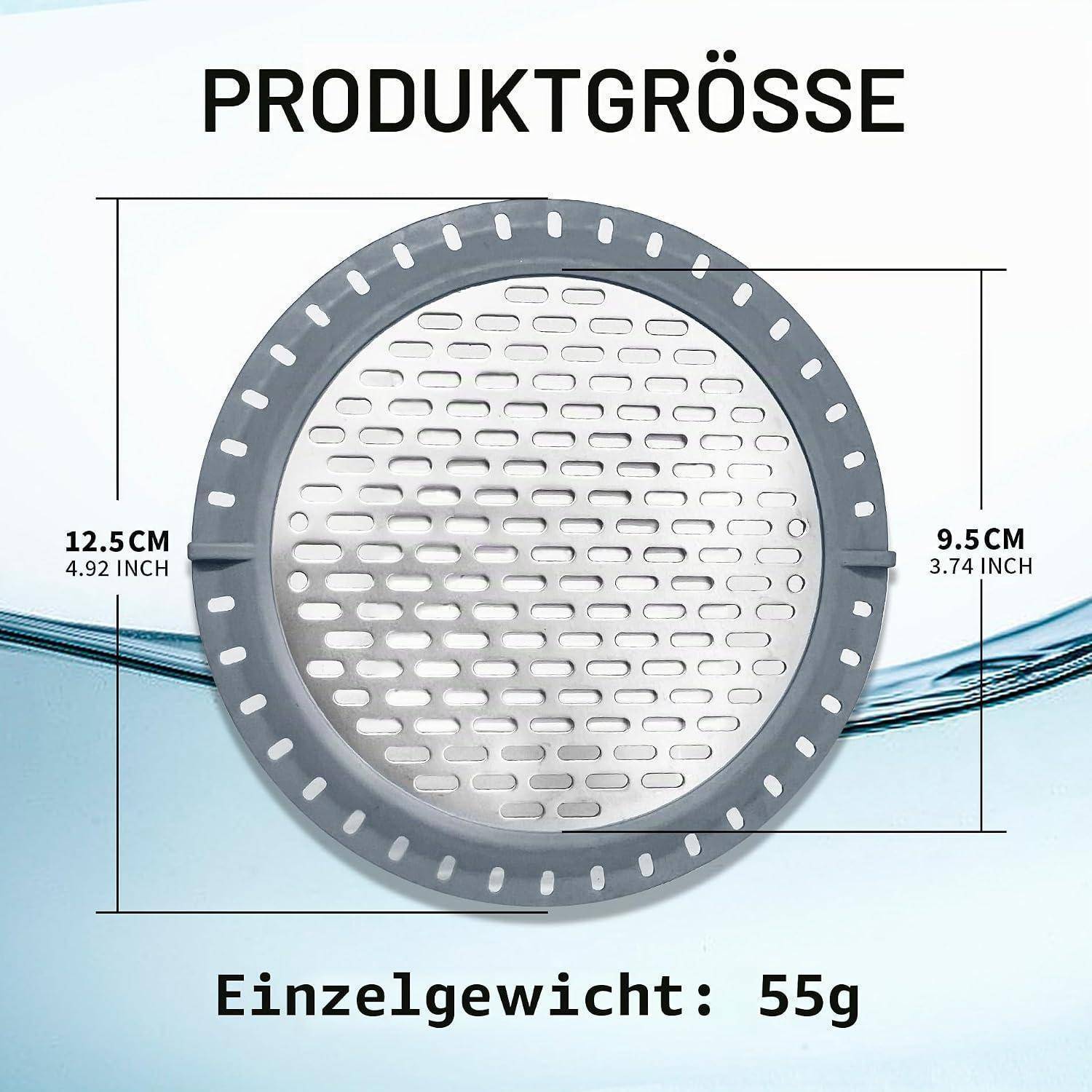 Abflusssieb Edelstahl 12,5cm für Dusche Wanne Küche