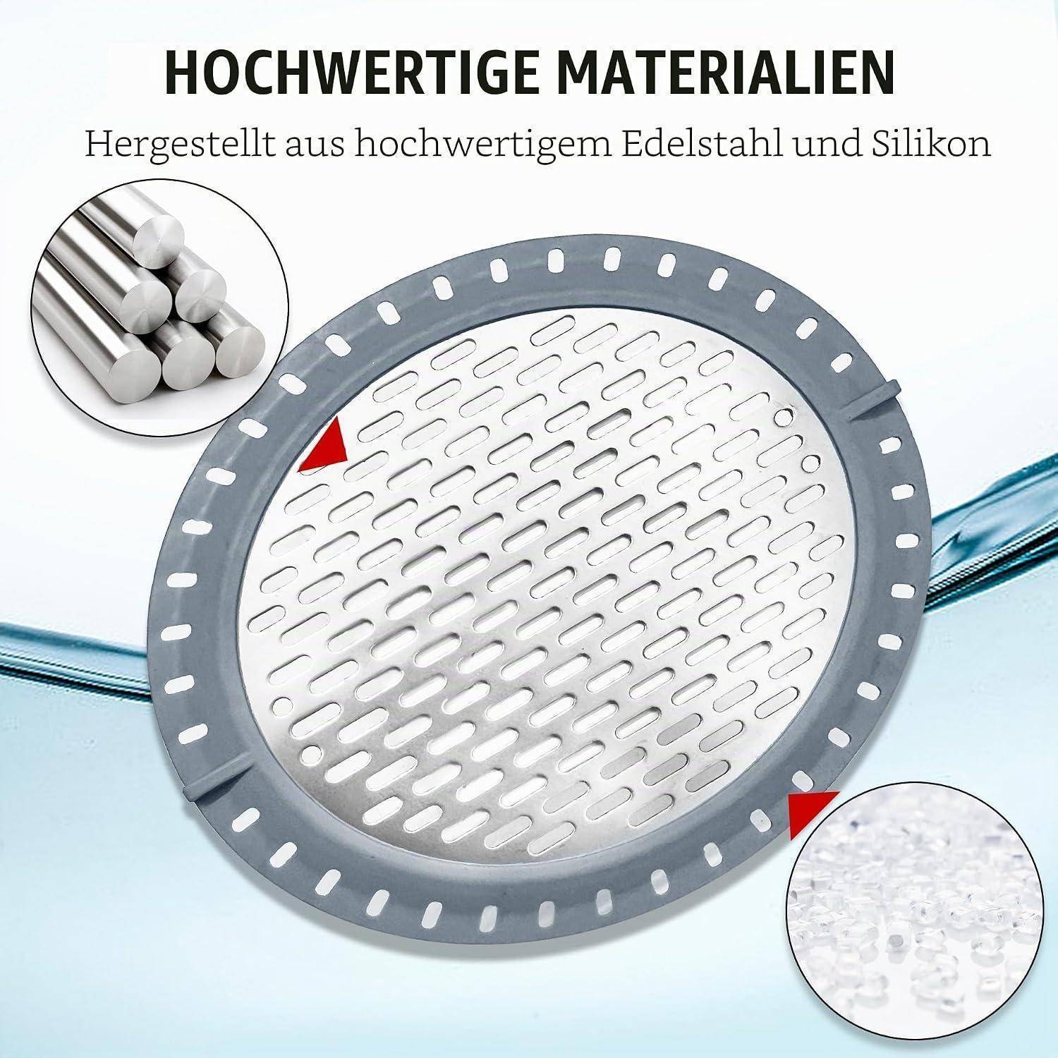 Abflusssieb Edelstahl 12,5cm für Dusche Wanne Küche