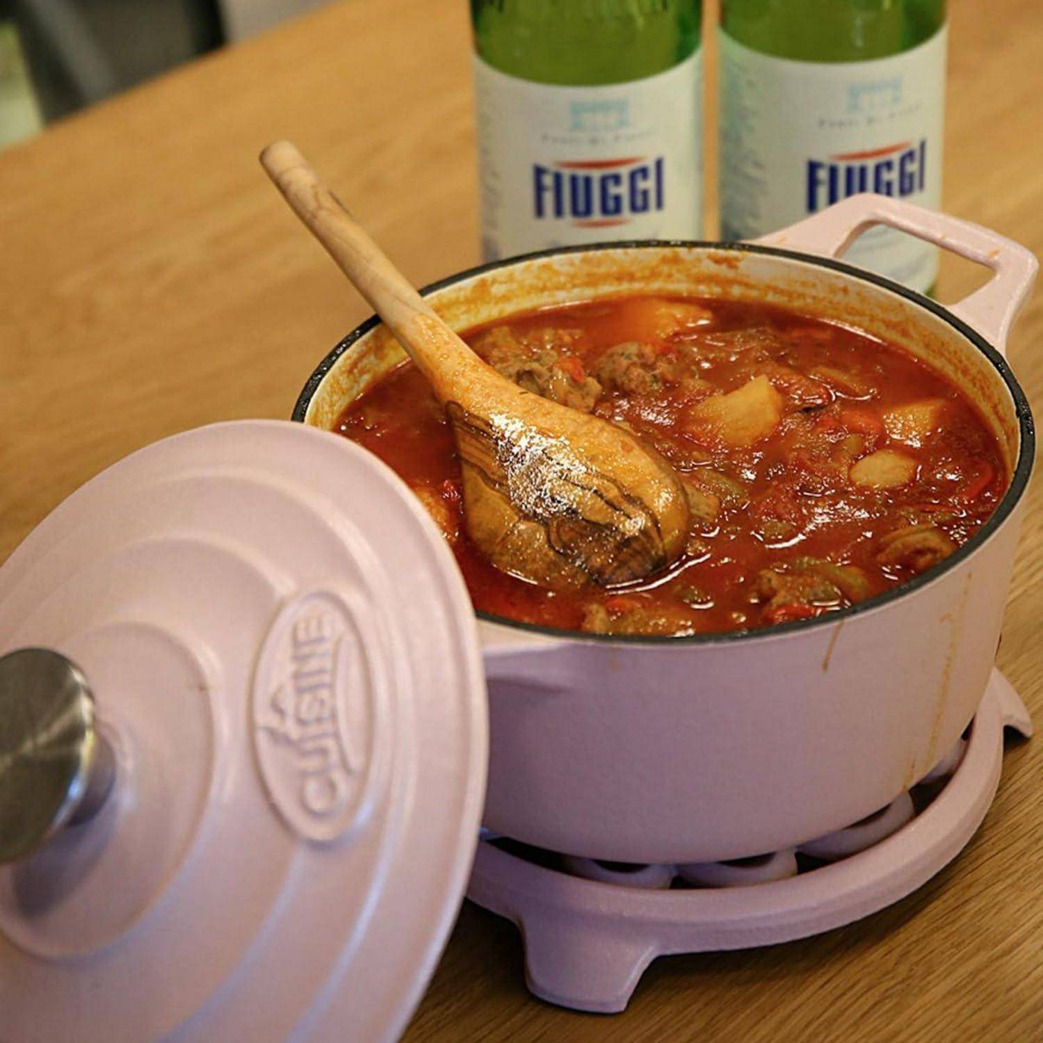 La Cuisine Schmortopf Gusseisen 24cm Rosa Induktion geeignet