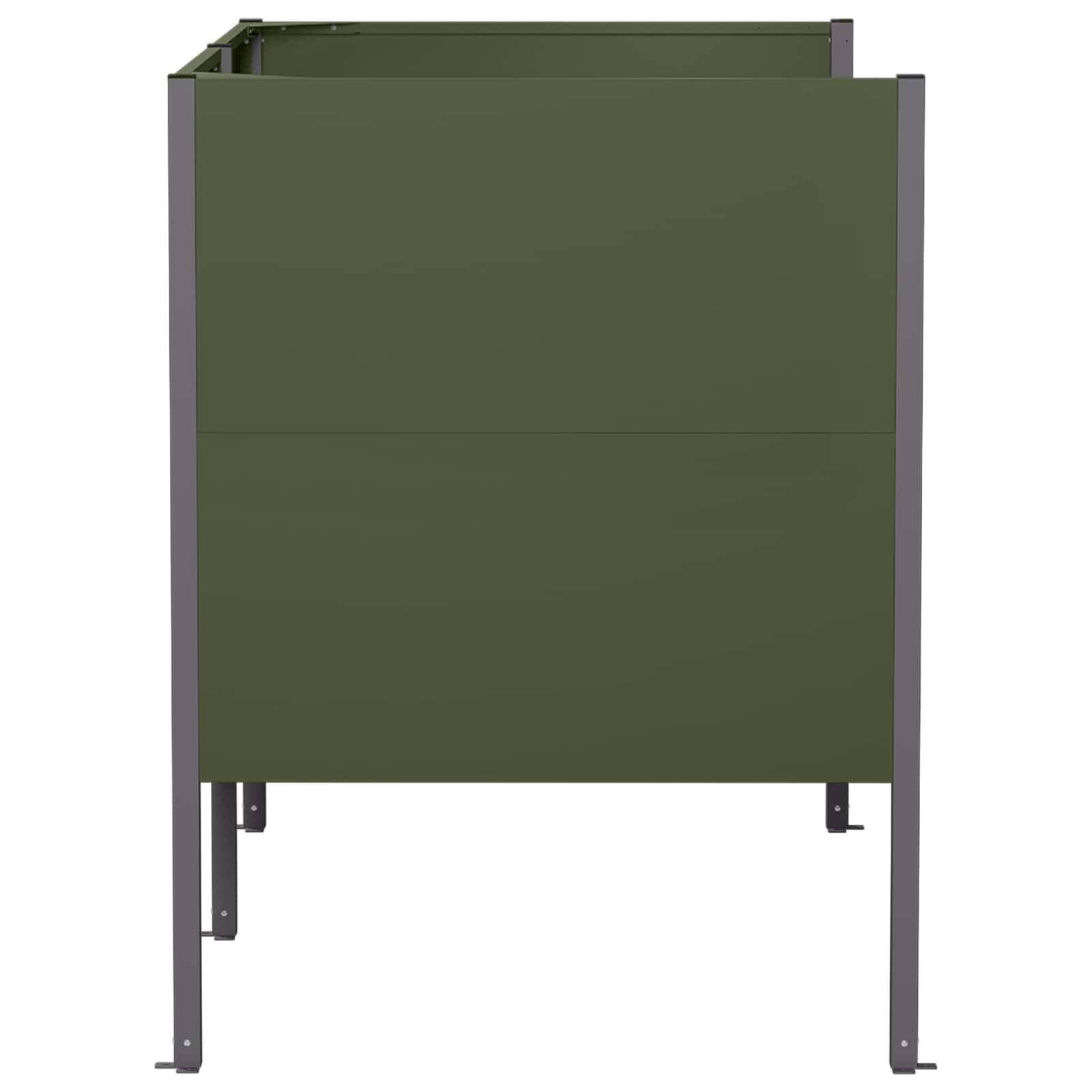vidaXL Mülltonnen-Sichtschutz 167 x 85 x 113 cm Stahl Olivgrün