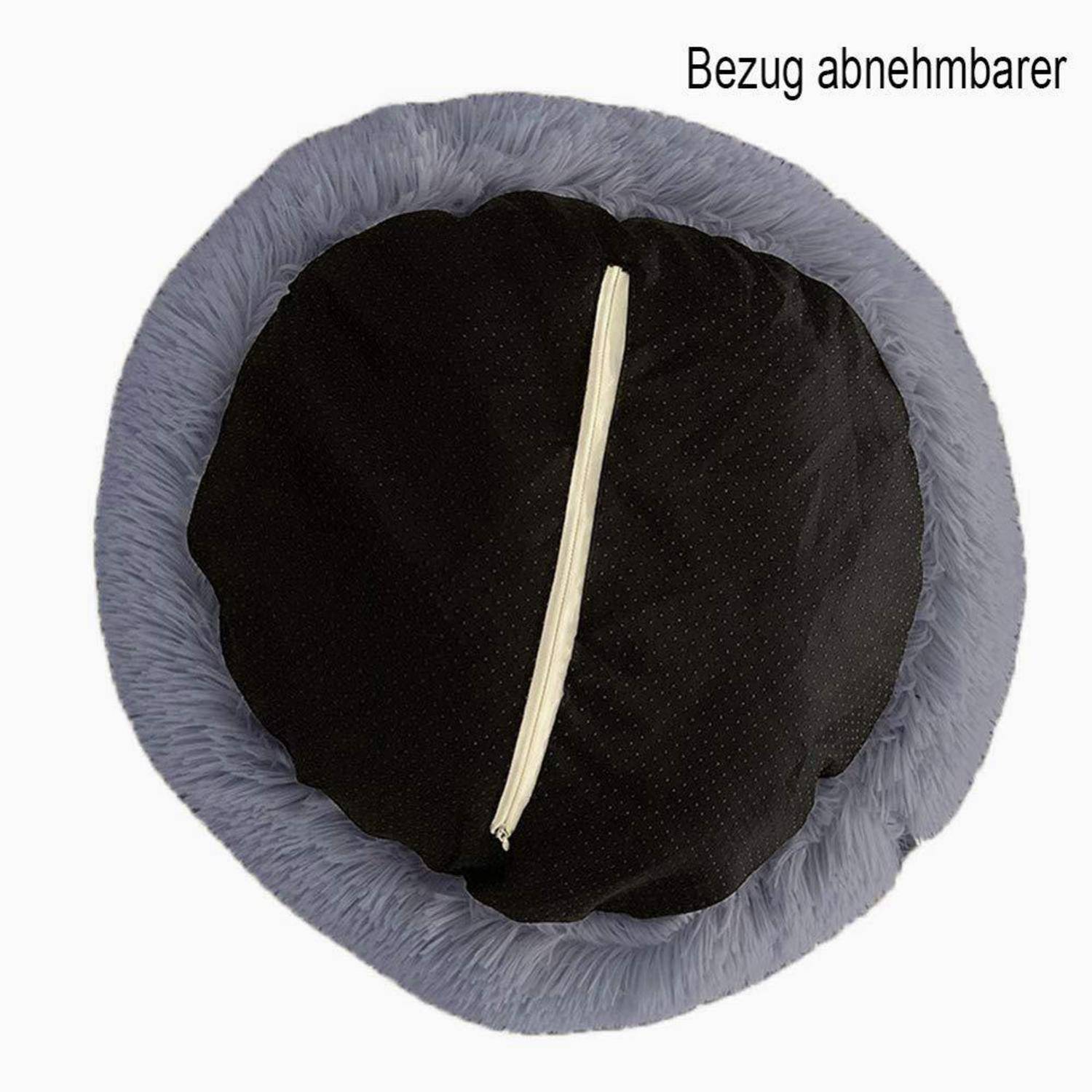 Hundebett Donut-Form abziehbar waschbar 100cm XL dunkelgrau