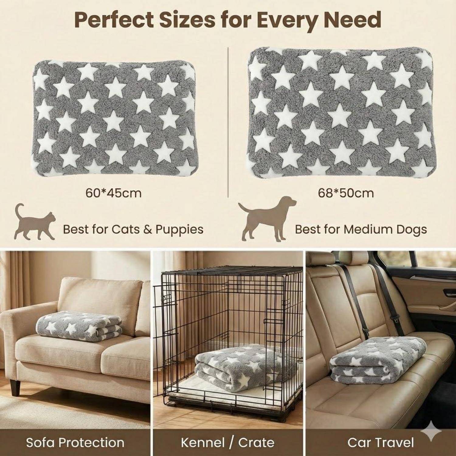 Hundematte orthopädisch waschbar 103x70cm Grau XXL