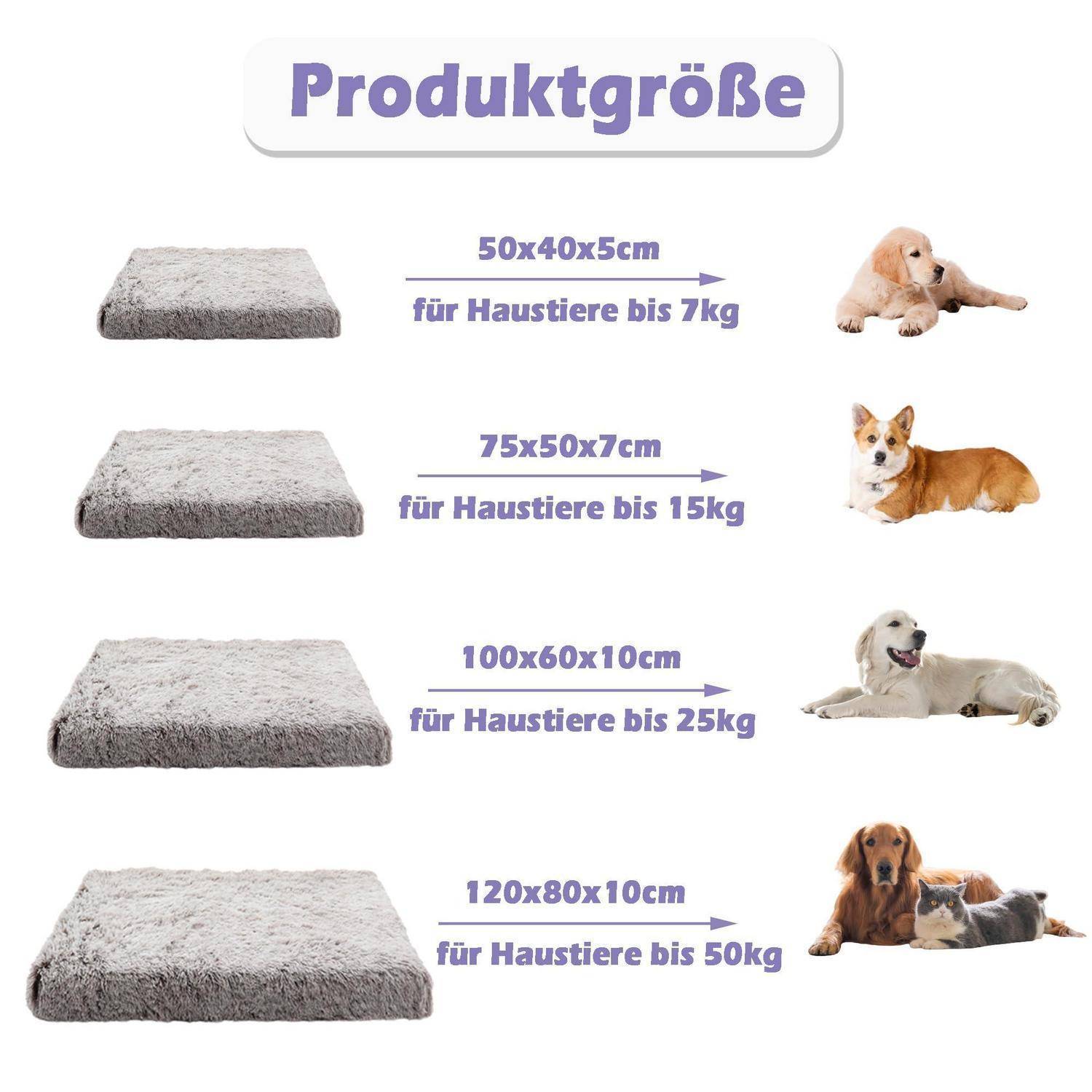 Hundematte Orthopädisch 120x80x10cm Braun Waschbar Rutschfest
