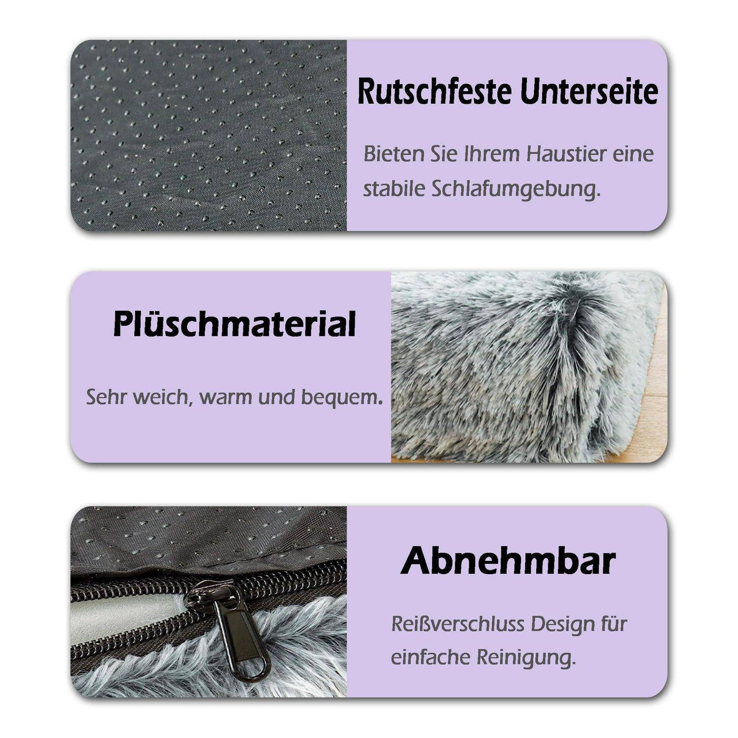 Hundematte Orthopädisch 120x80x10cm Braun Waschbar Rutschfest