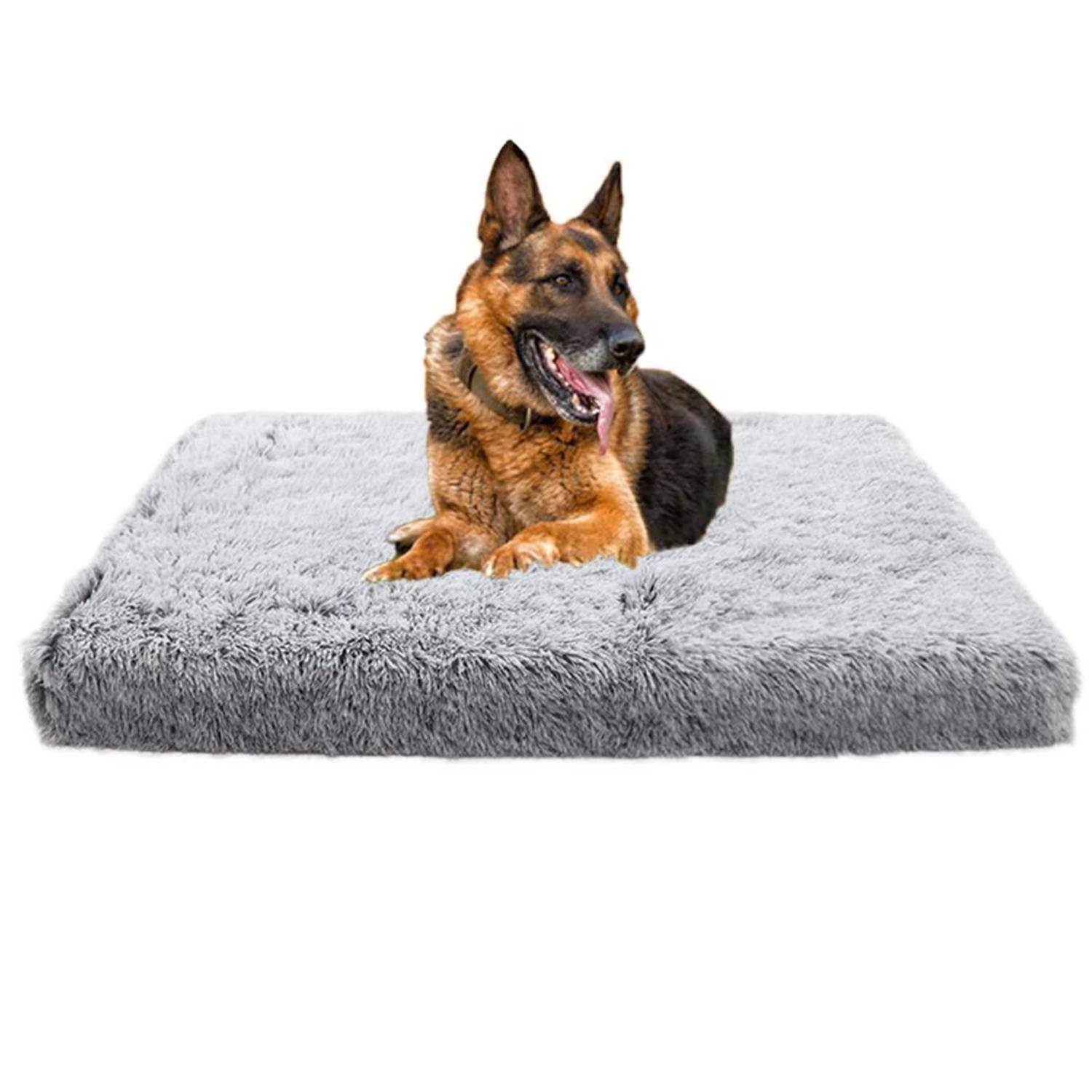Hundebett mit Memory Foam, orthopädisch, waschbar, 75x50cm, Grau