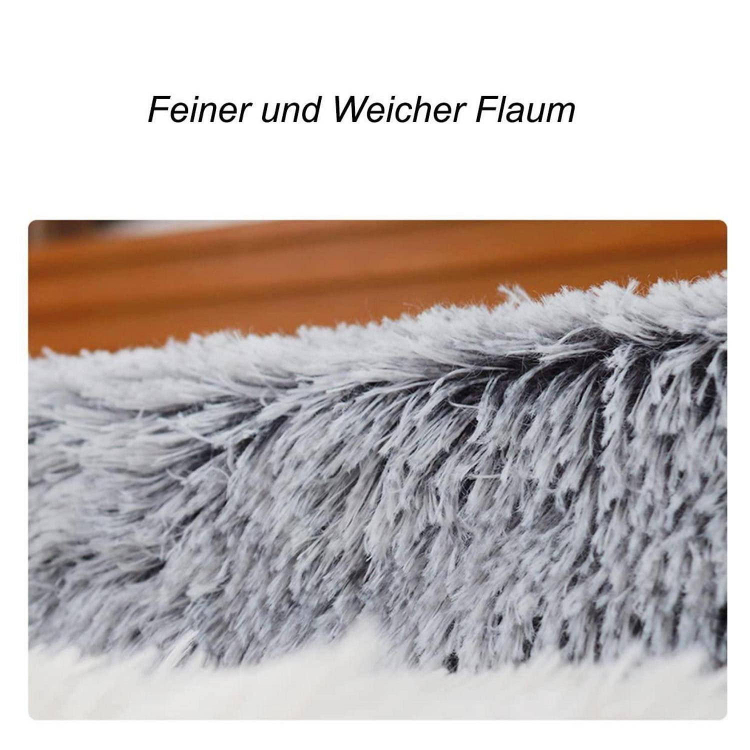 Hundebett mit Memory Foam, orthopädisch, waschbar, 75x50cm, Grau