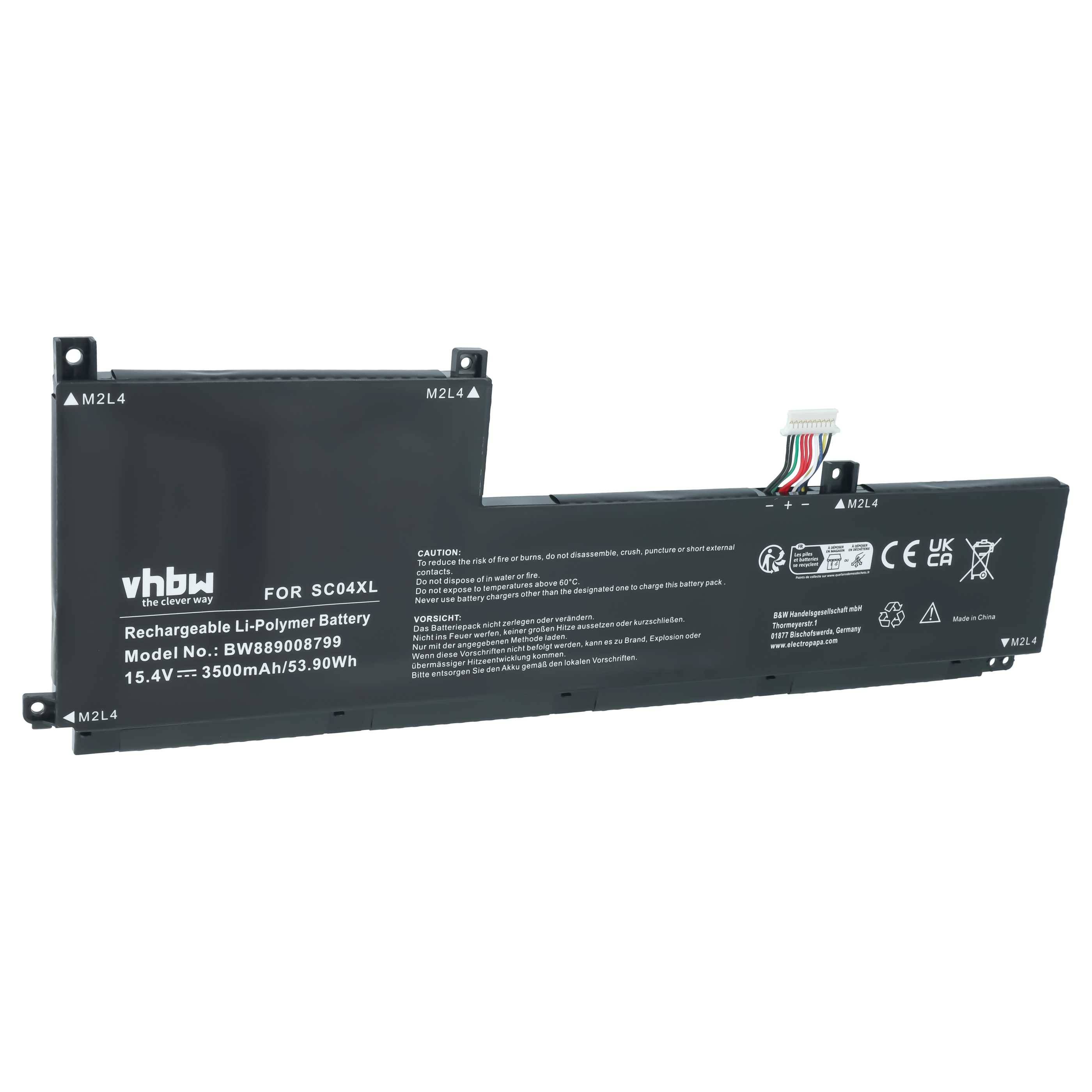 vhbw Akku kompatibel mit HP Envy 14 EB0775NG, EB0376NG | Notebook (3500 mAh, 15,4 V, Li-Polymer)