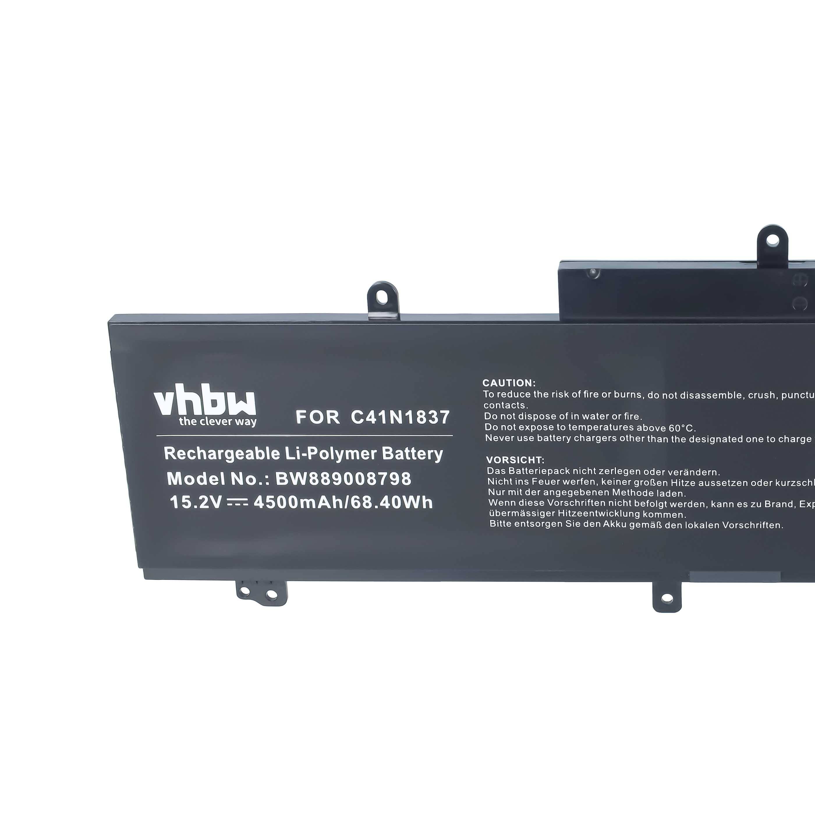 Schwarzer wiederaufladbarer Li-Polymer-Laptop-Akku mit der Bezeichnung „vhbw