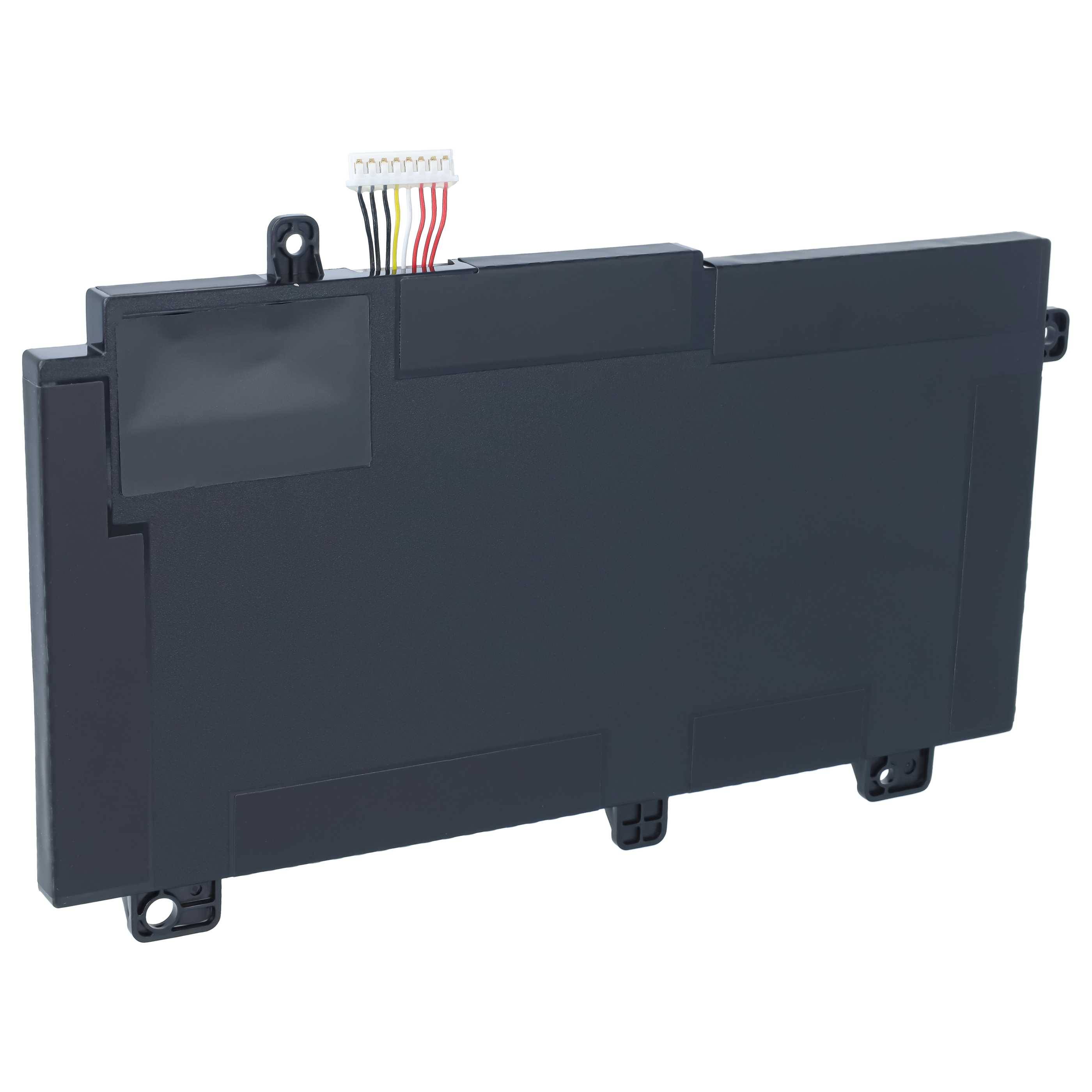 Schwarzes rechteckiges elektronisches Batteriepack mit weißem Mehrfach-Steckverbinder und Befestigungslaschen, isoliert auf weißem Hintergrund dargestellt.