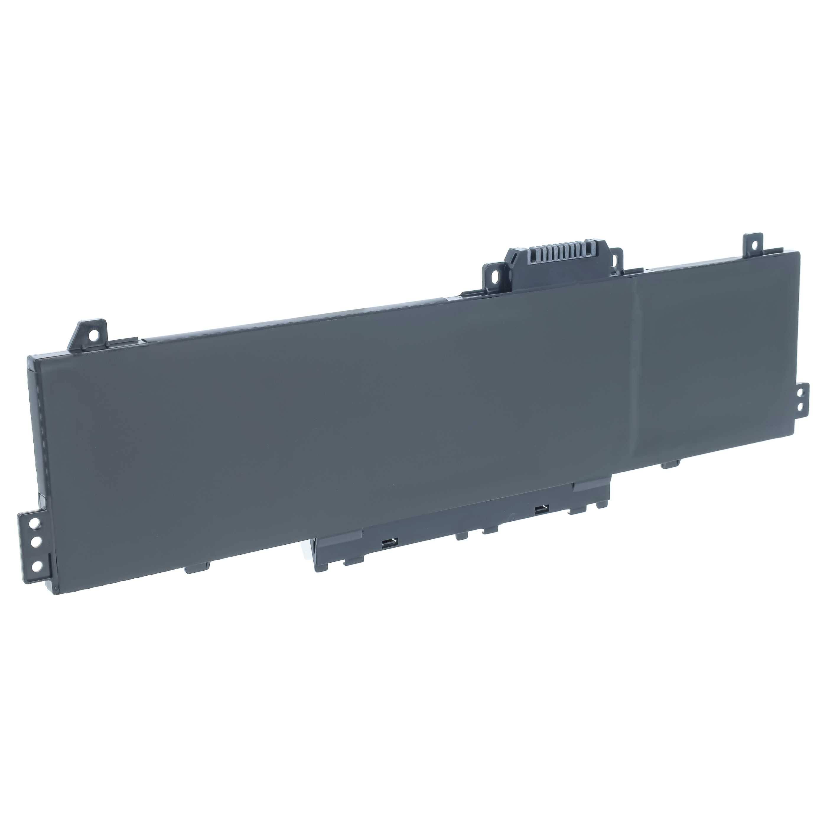 Schwarzes rechteckiges elektronisches Batteriepaket mit Befestigungslaschen auf weißem Hintergrund.