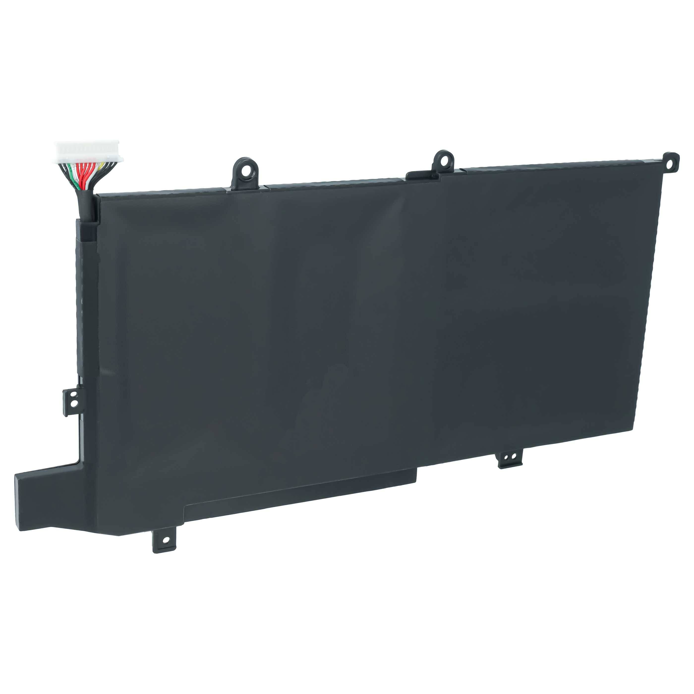 Schwarzes rechteckiges elektronisches Batteriepack mit angebrachtem Steckverbinder und Befestigungslaschen auf weißem Hintergrund.