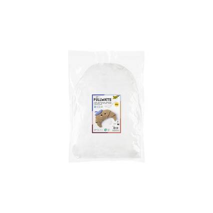 Eine klare Plastiktüte mit weißem Füllmaterial mit einer beschrifteten Verpackung mit der Aufschrift „FULLWATT E