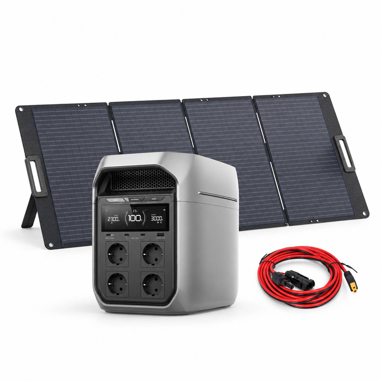 EcoFlow DELTA 3 Max Plus Solar Set 2048Wh 3000W - BMZ 200W - MC4 auf XT60 0% MwSt nach §12 Abs. 3 UstG