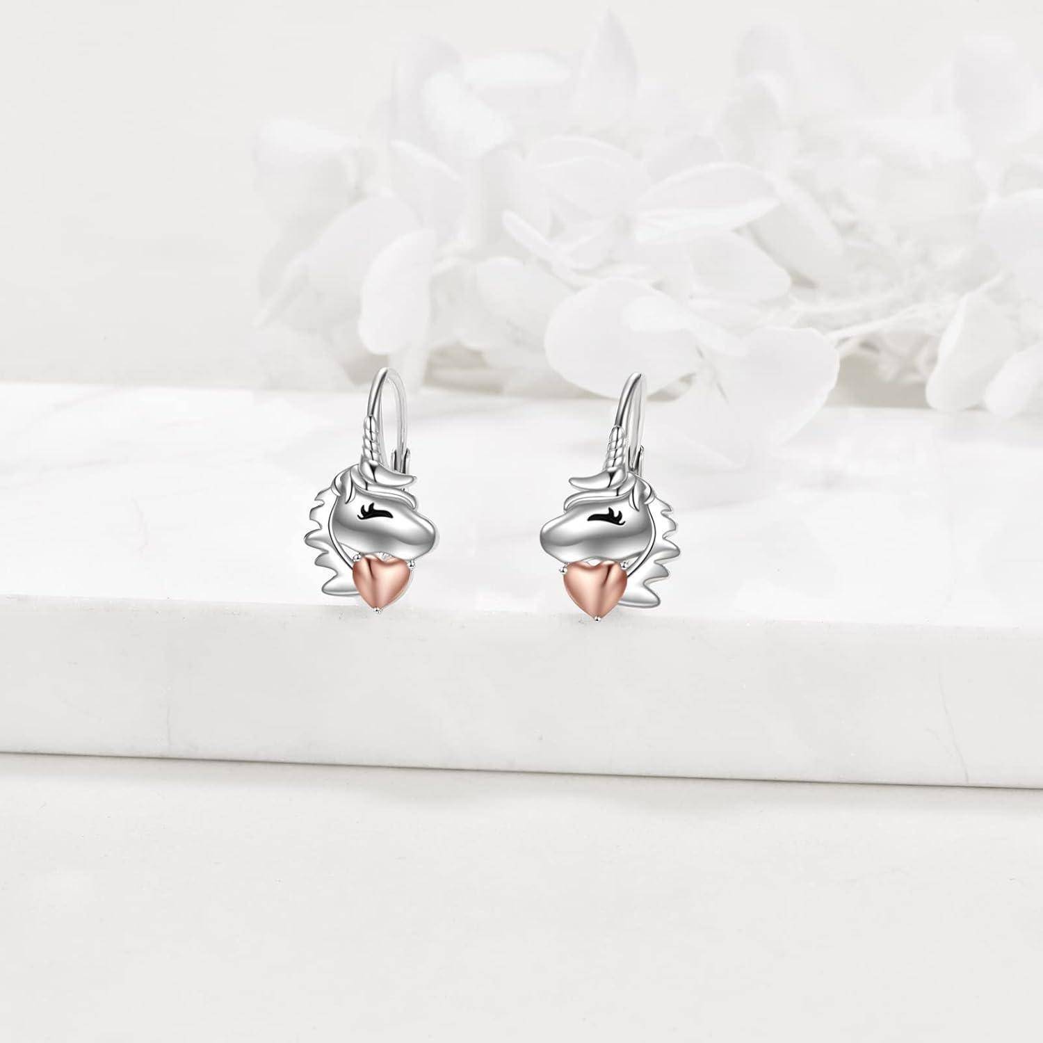 Ohrringe 925 Silber Leverback Faultier Axolotl Damen Einhorn